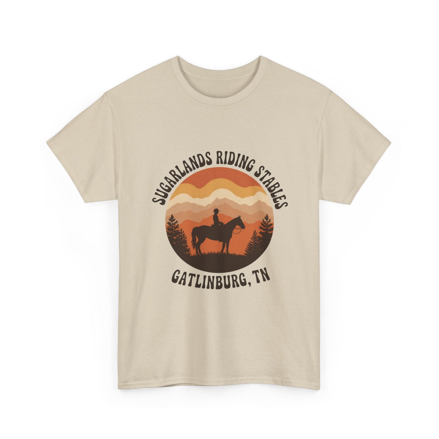 Sugarlands Riding Stables T-Shirt – Gatlinburg Tennessee Sunset Smoky Mountains Tee