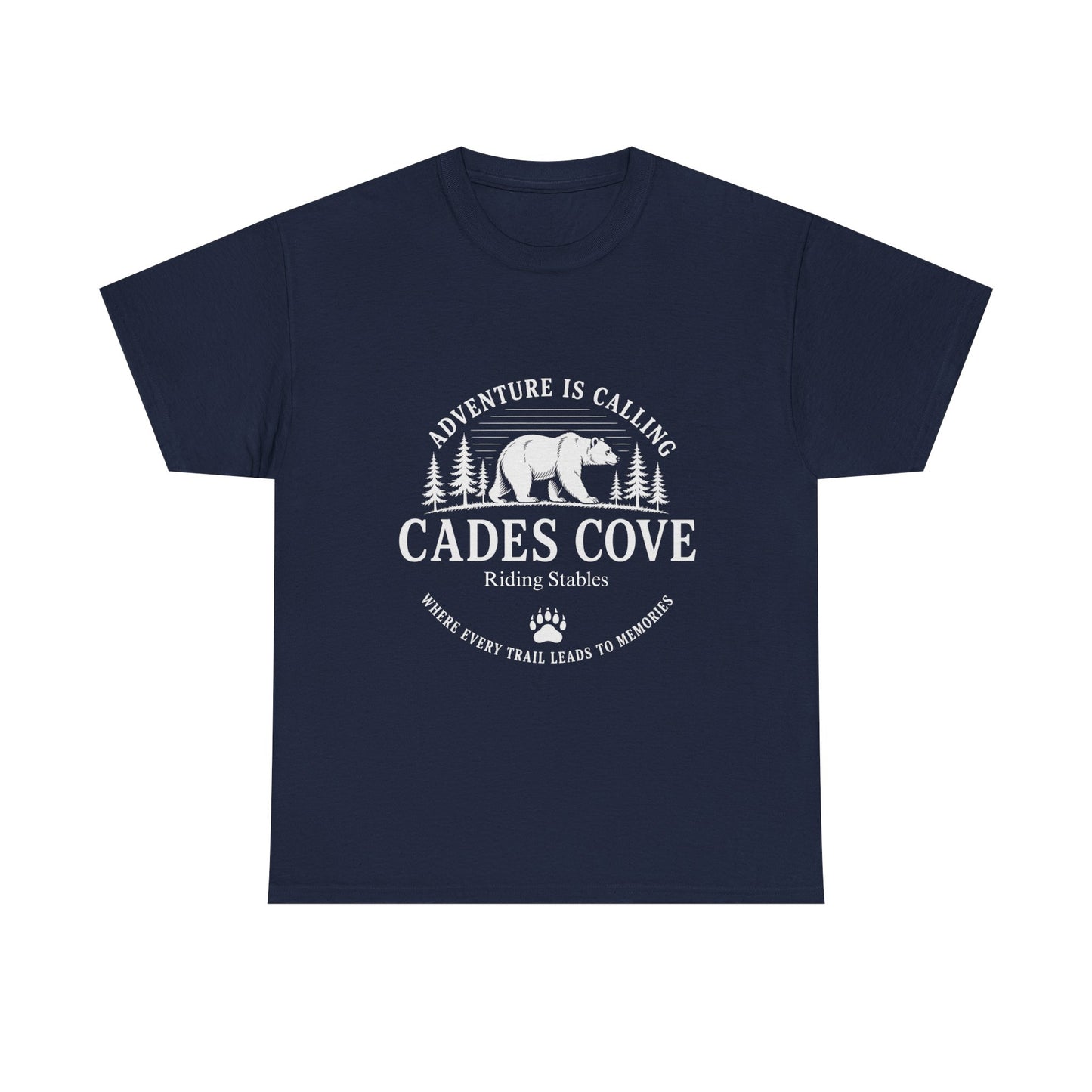 Cades Cove Riding Stables Adventure Is Calling Bear T-Shirt – Adult Smoky Mountains Tee