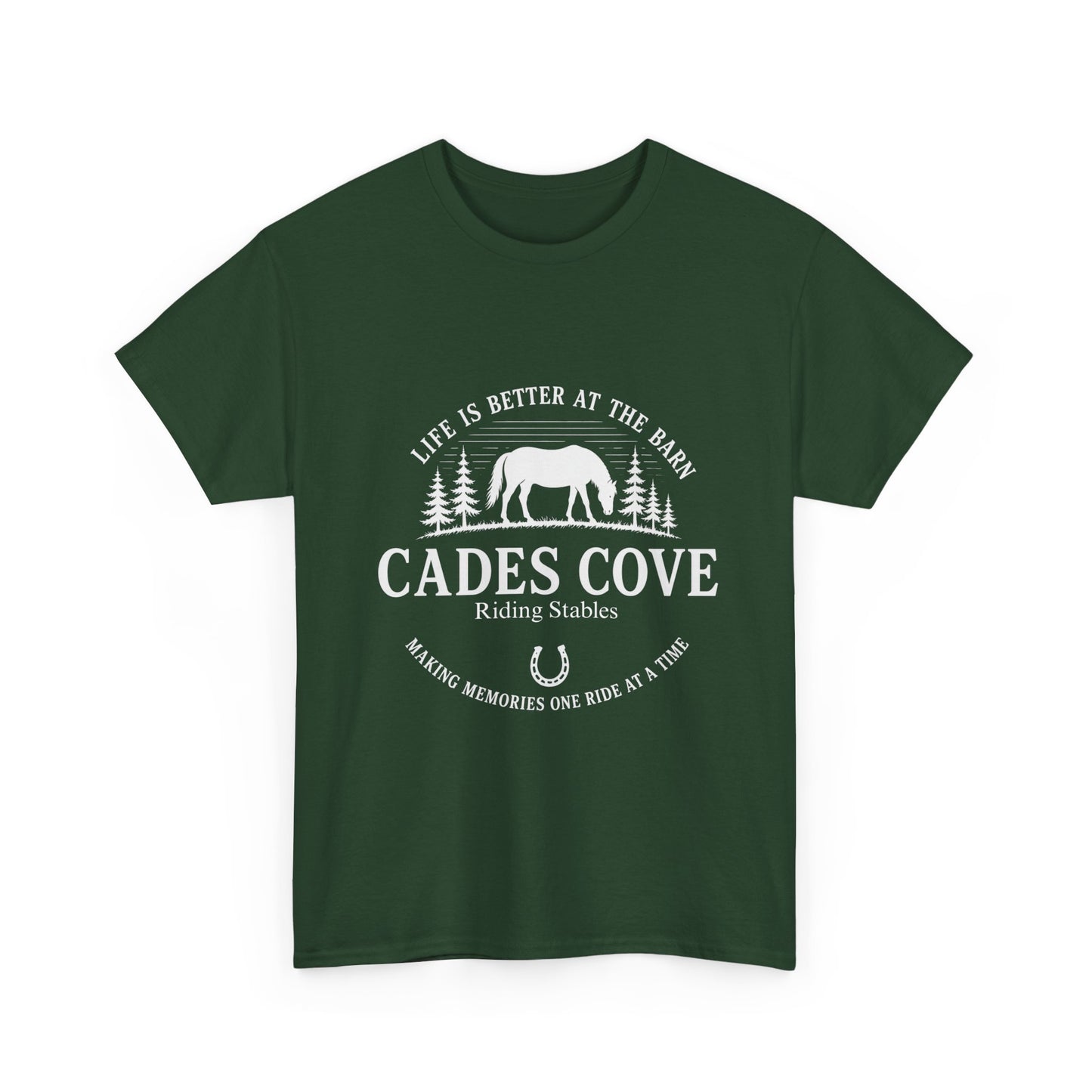Cades Cove Riding Stables Life Is Better at the Barn T-Shirt – Adult Horse Lover Tee