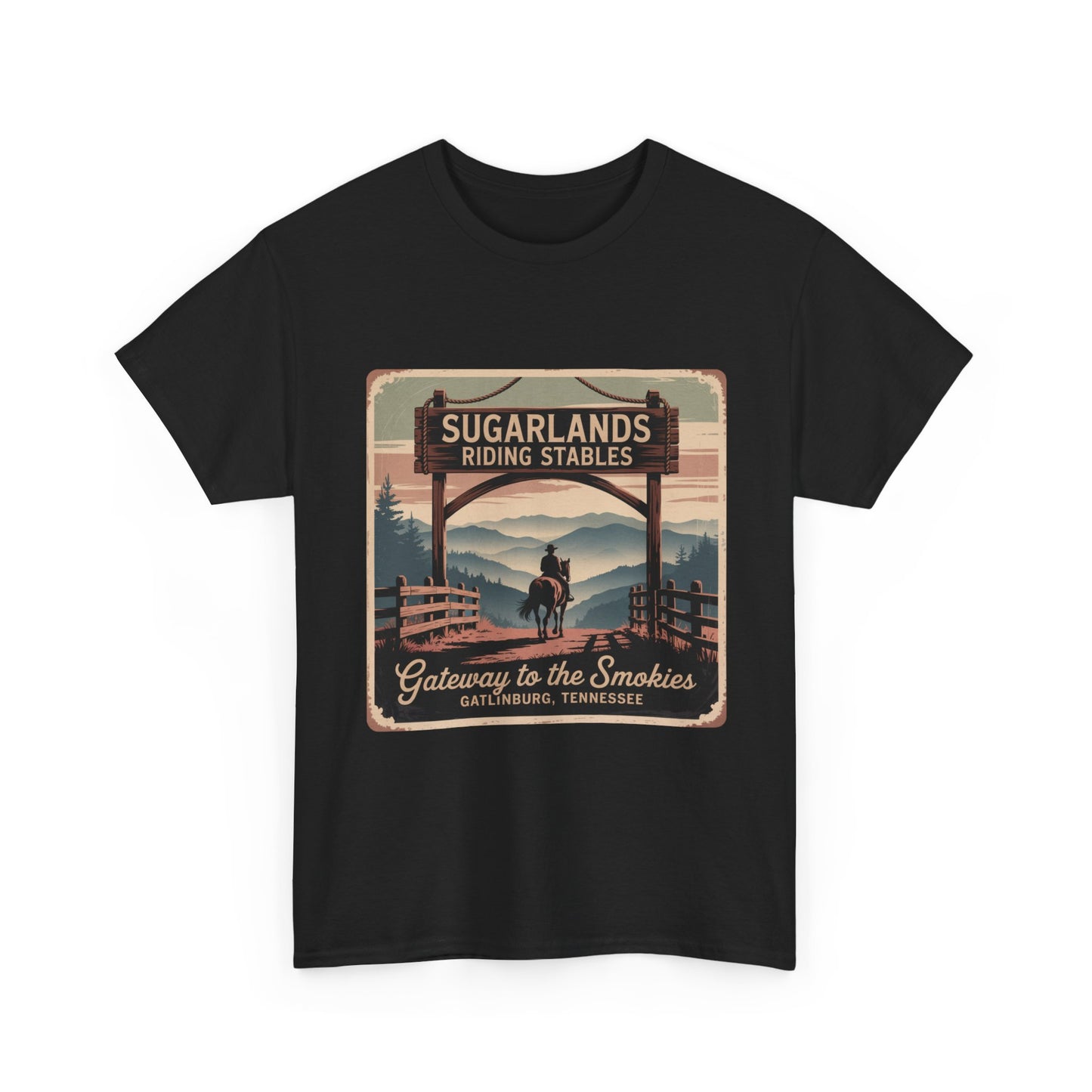 Gateway to the Smokies T-Shirt – Sugarlands Riding Stables Gatlinburg Tennessee Horseback Tee
