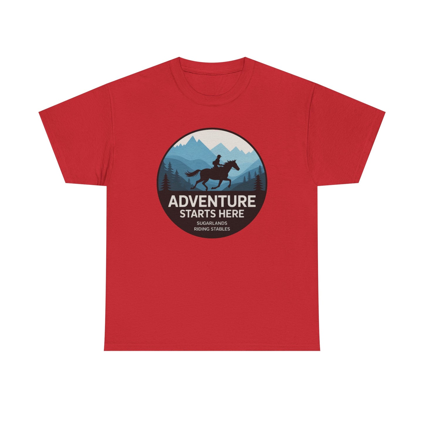 Adventure Starts Here T-Shirt — Outdoor Hiking & Equestrian Graphic Tee
