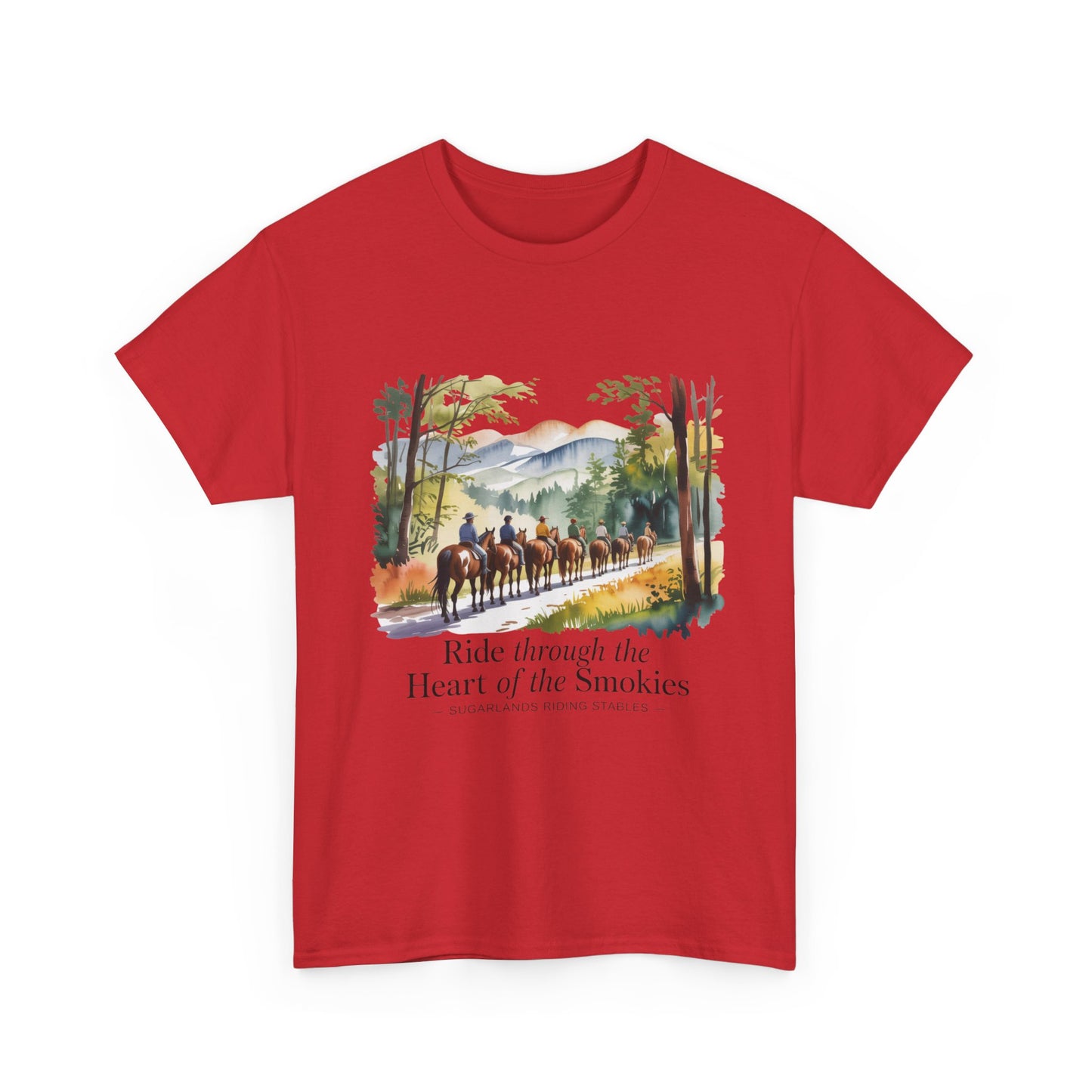 Ride Through the Heart of the Smokies T-Shirt – Sugarlands Riding Stables Gatlinburg TN Tee