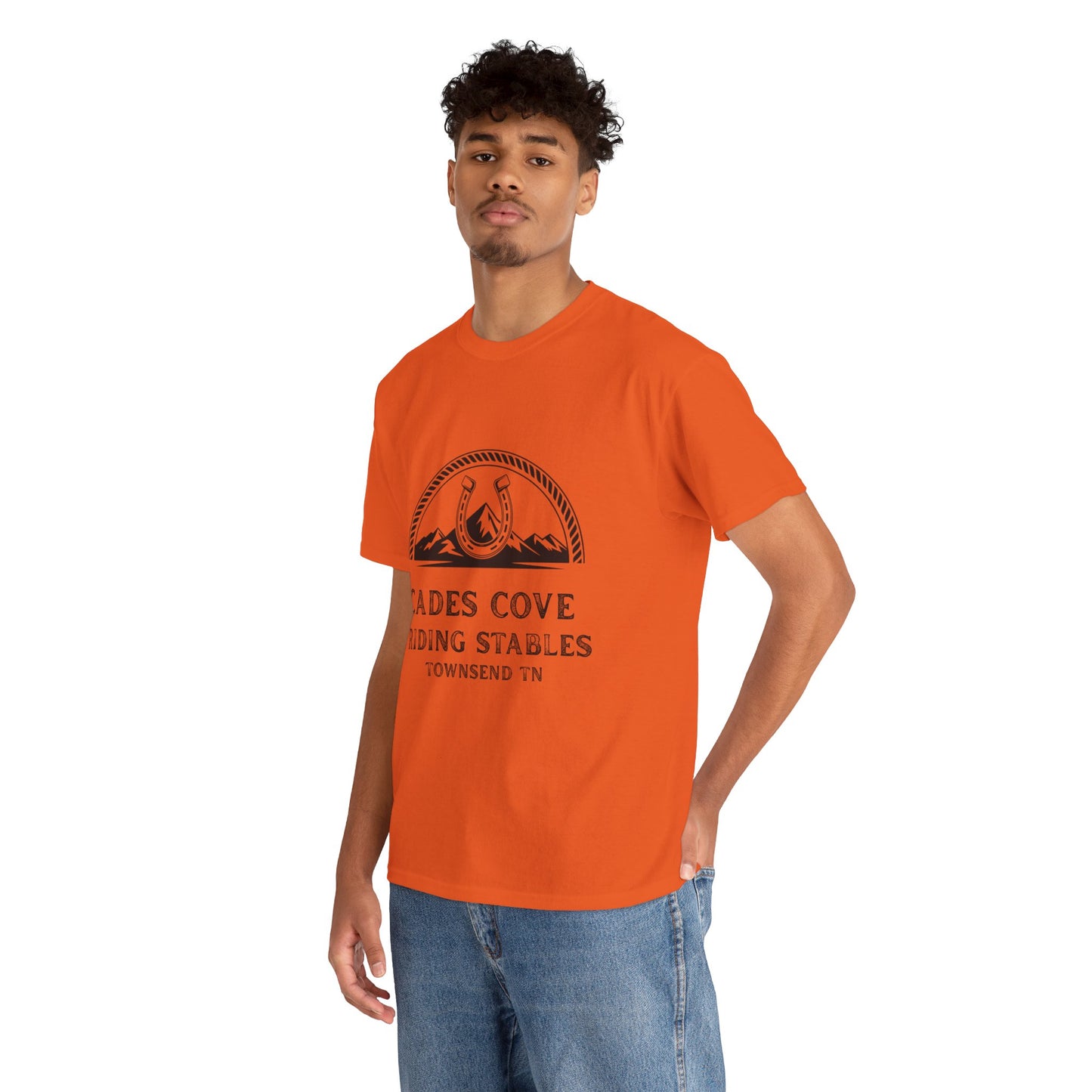 Cades Cove Riding Stables T-Shirt – Smoky Mountains Horseshoe Western Logo Tee