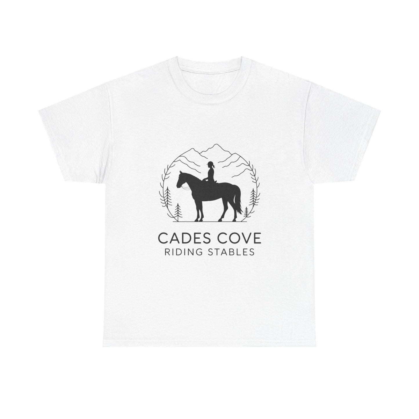 Cades Cove Riding Stables Minimalist T-Shirt – Smoky Mountains Horseback Silhouette Tee