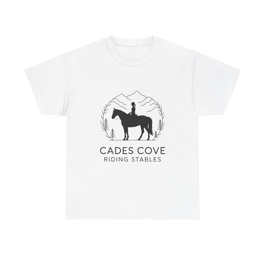 Cades Cove Riding Stables Minimalist T-Shirt – Smoky Mountains Horseback Silhouette Tee