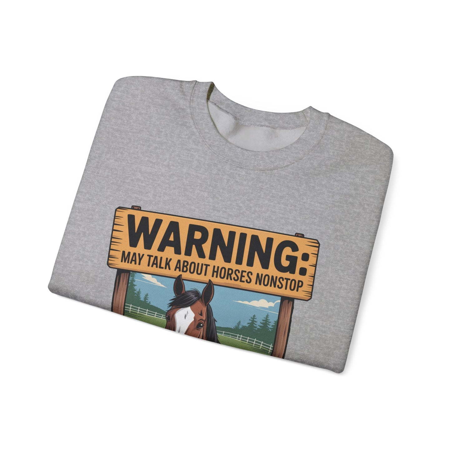 Warning May Talk About Horses Nonstop Adult Jacket – Cades Cove Riding Stables Crewneck Sweatshirt