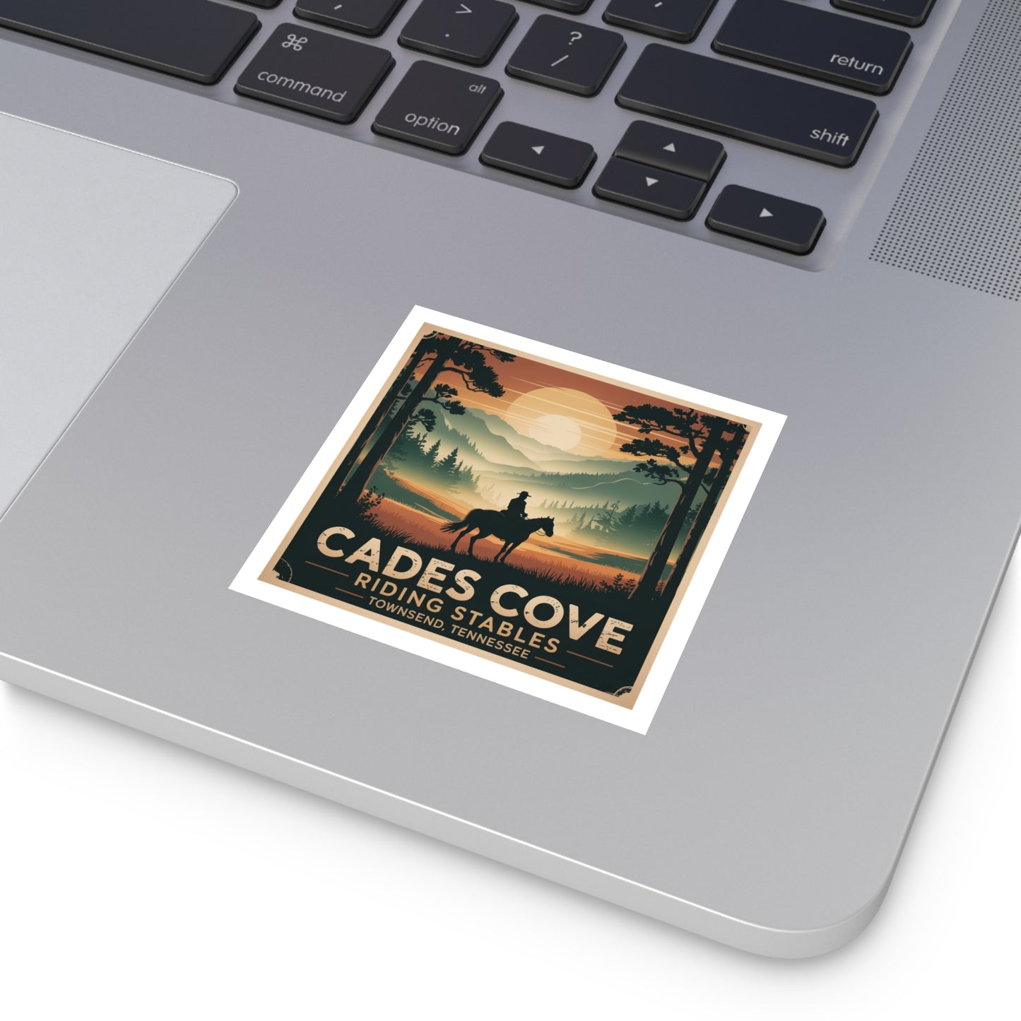 Cades Cove Riding Stables Sunset Sticker – Townsend Tennessee Smoky Mountains Souvenir Decal