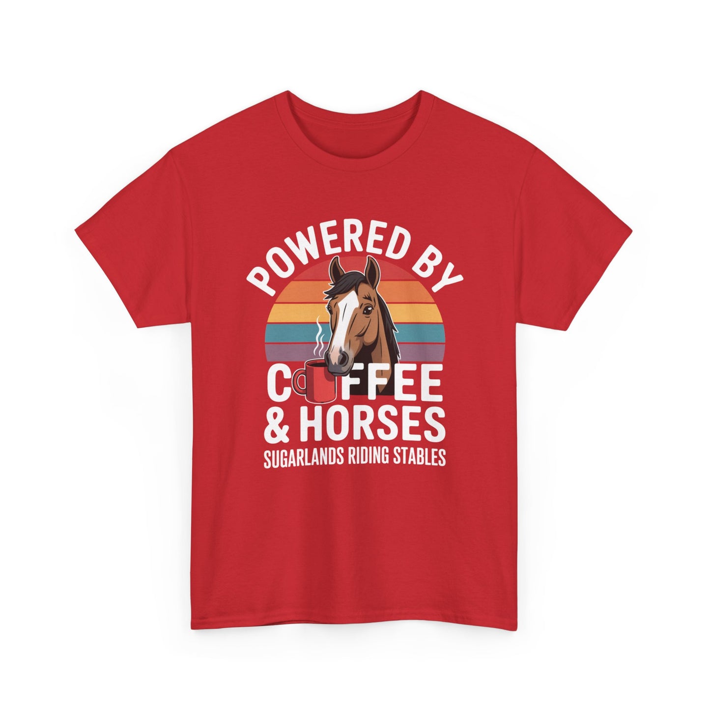 Powered by Coffee & Horses T-Shirt — Horse Mom Equestrian Riding Tee
