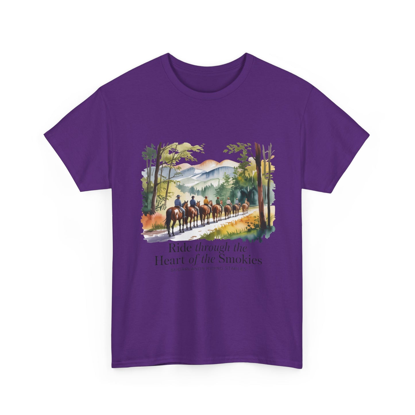 Ride Through the Heart of the Smokies T-Shirt – Sugarlands Riding Stables Gatlinburg TN Tee