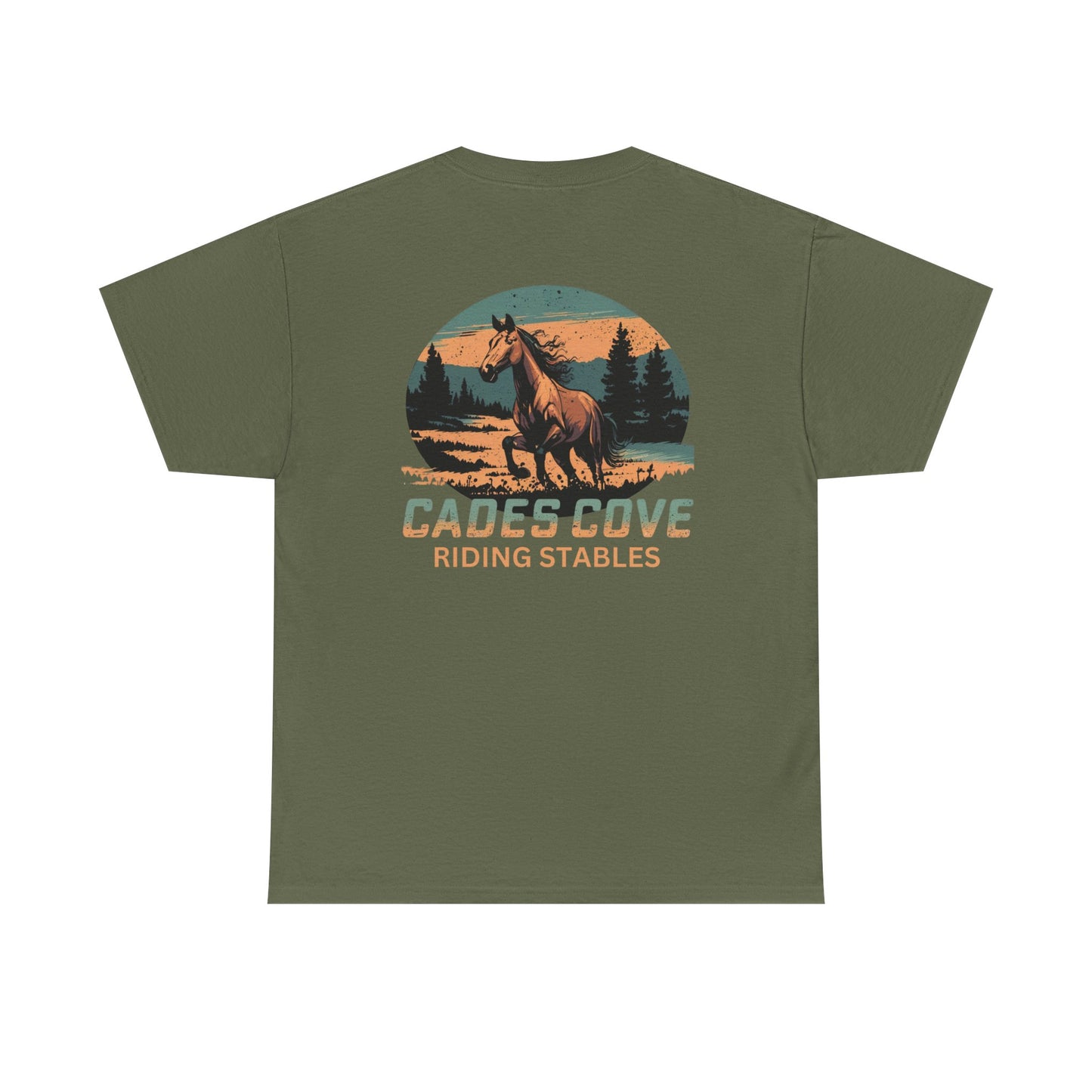 Cades Cove Riding Stables River Horse Unisex Heavy Cotton Tee