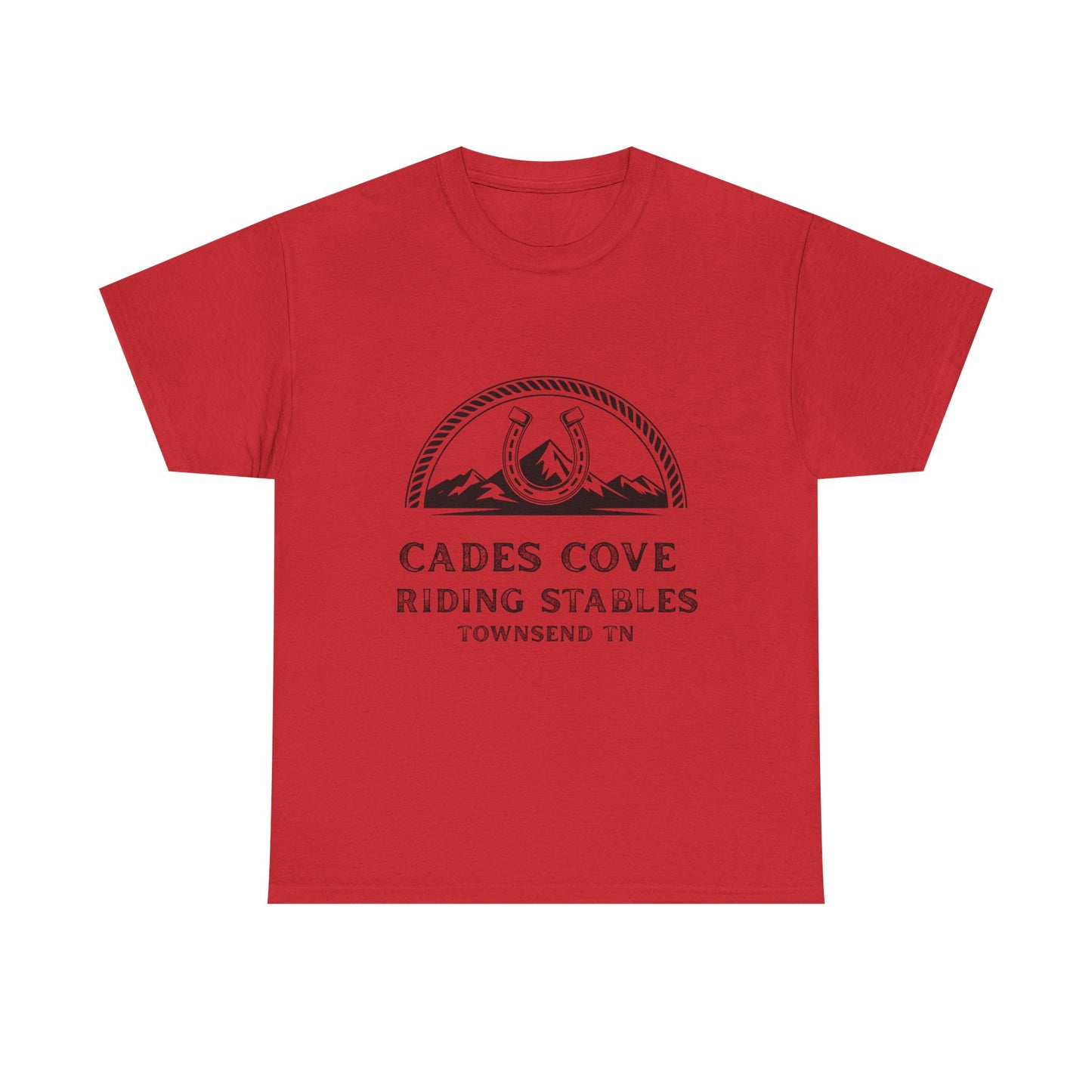 Cades Cove Riding Stables T-Shirt – Smoky Mountains Horseshoe Western Logo Tee