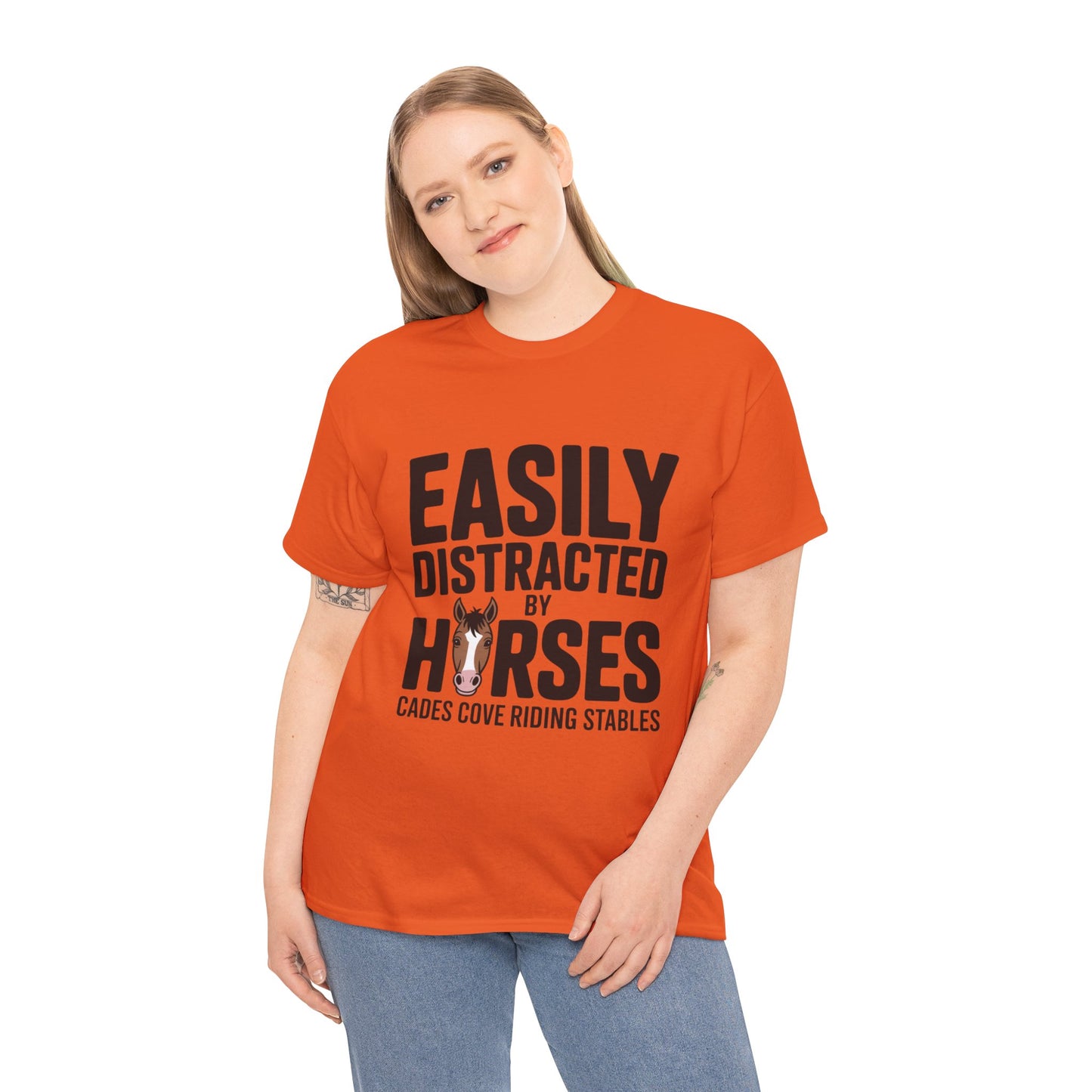 Easily Distracted by Horses T-Shirt – Funny Horse Lover Tee | Cades Cove Riding Stables