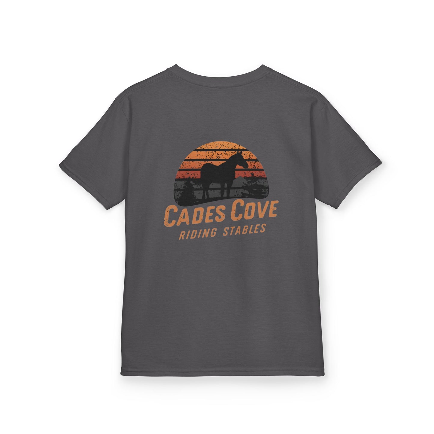 Cades Cove Riding Stables Retro Sunset Kids Heavy Cotton™ Tee