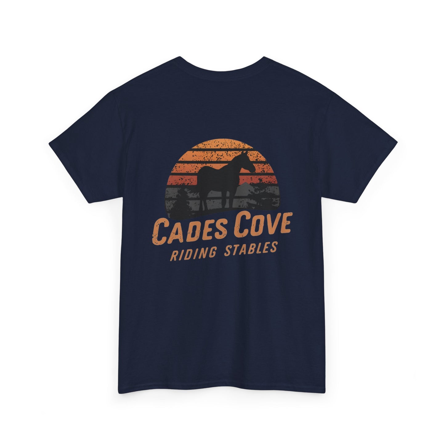 Cades Cove Riding Stables Retro Sunset Unisex Heavy Cotton Tee