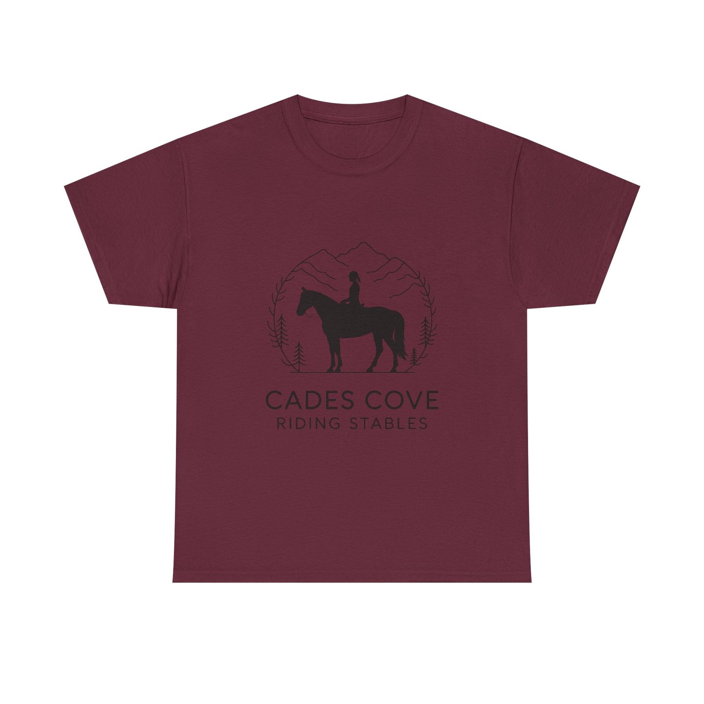 Cades Cove Riding Stables Minimalist T-Shirt – Smoky Mountains Horseback Silhouette Tee