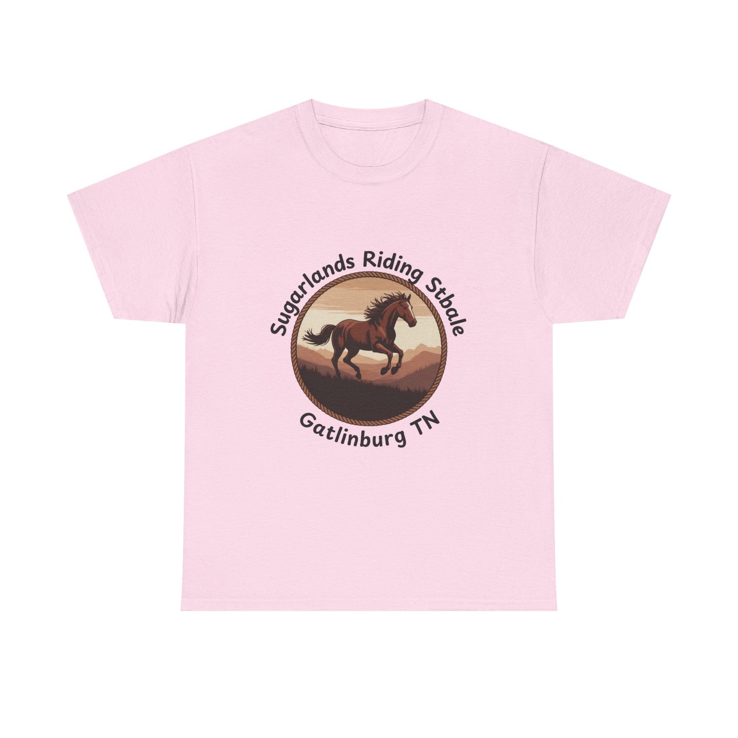 Running Horse T-Shirt – Sugarlands Riding Stables Gatlinburg Tennessee Western Sunset Tee