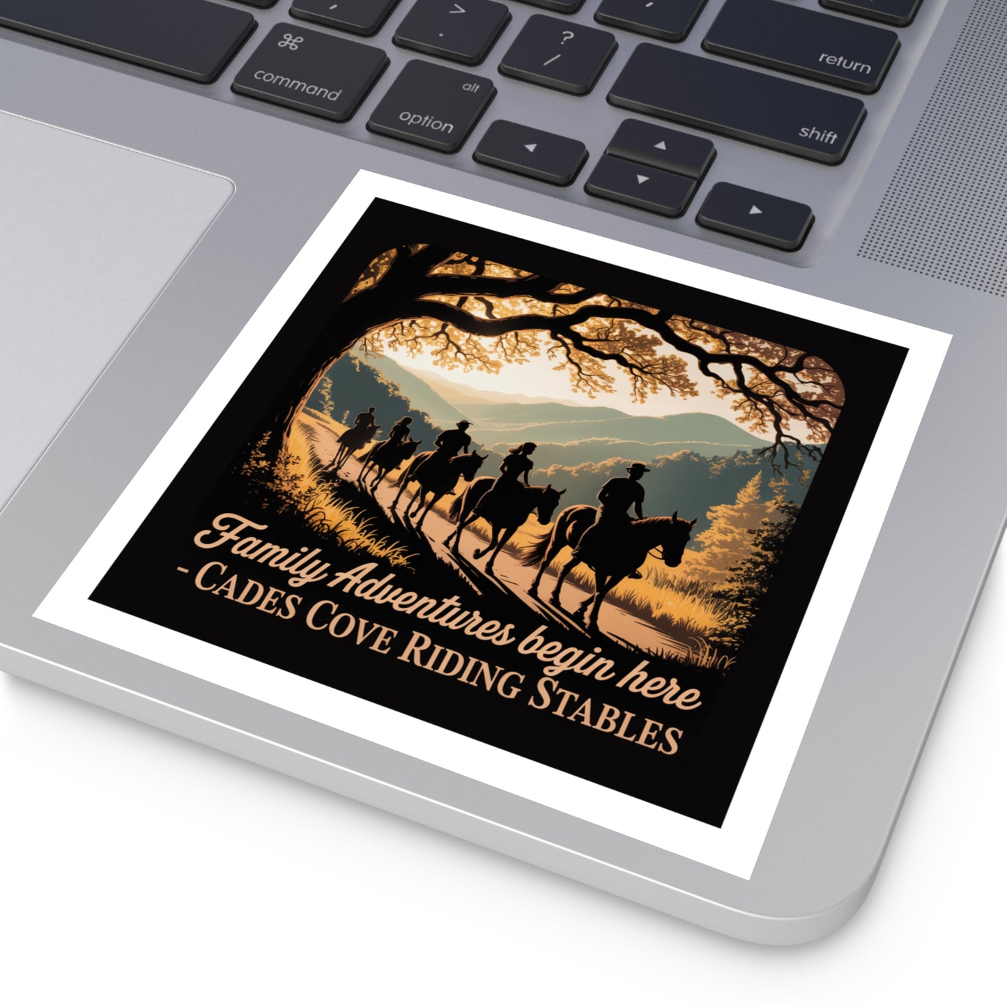 Family Adventures Begin Here Sticker – Cades Cove Riding Stables Smoky Mountains Souvenir Decal