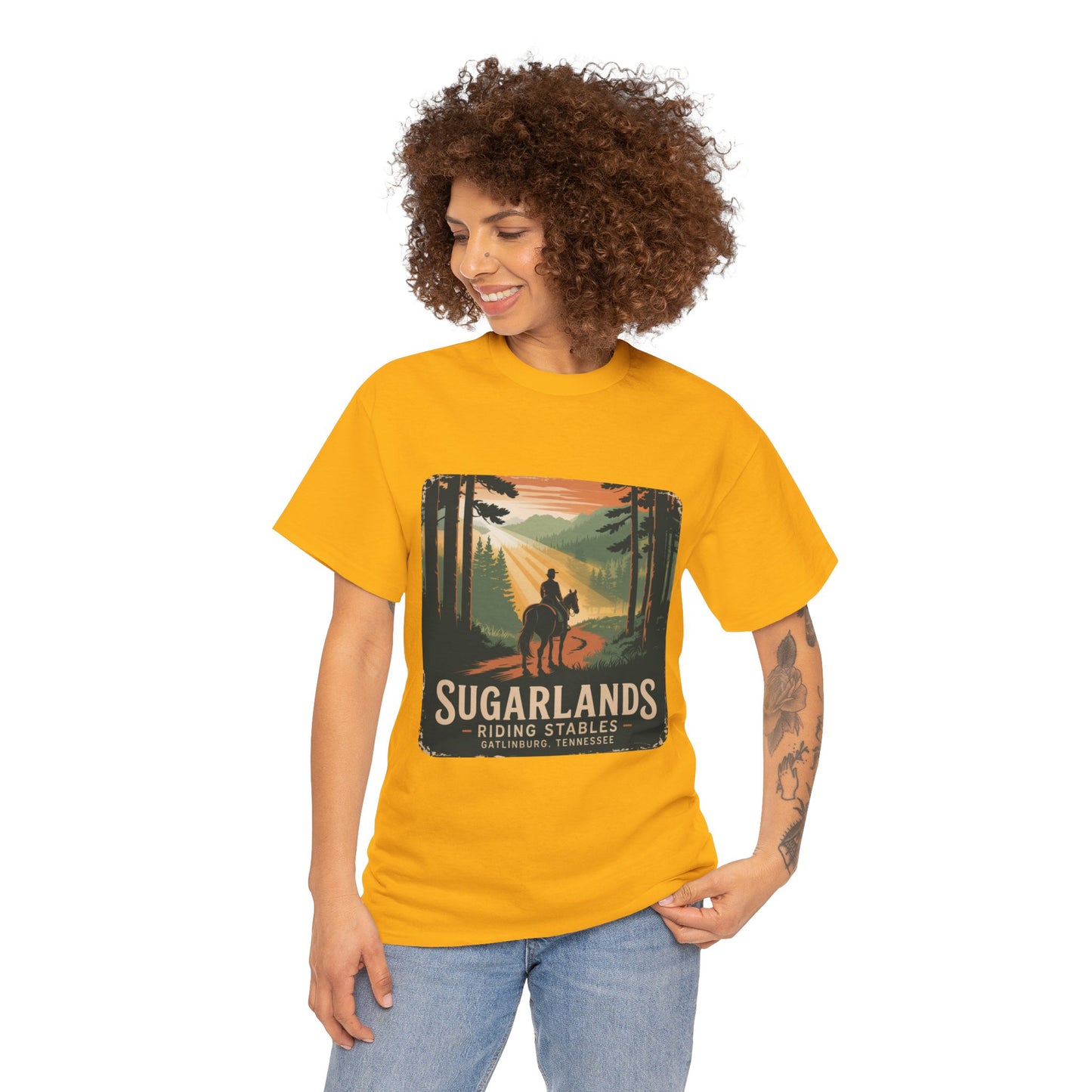 Sugarlands Riding Stables T-Shirt – Gatlinburg Tennessee Scenic Smoky Mountains Trail Tee
