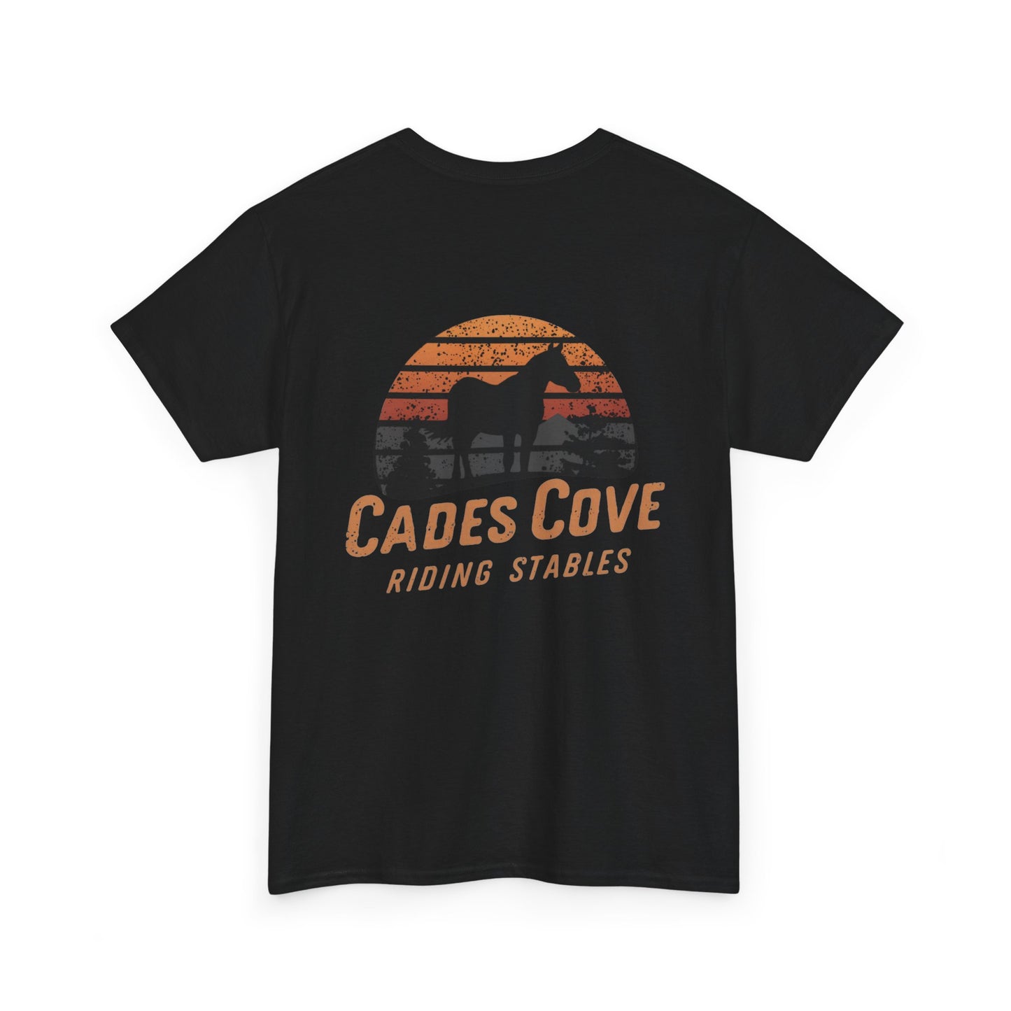 Cades Cove Riding Stables Retro Sunset Unisex Heavy Cotton Tee