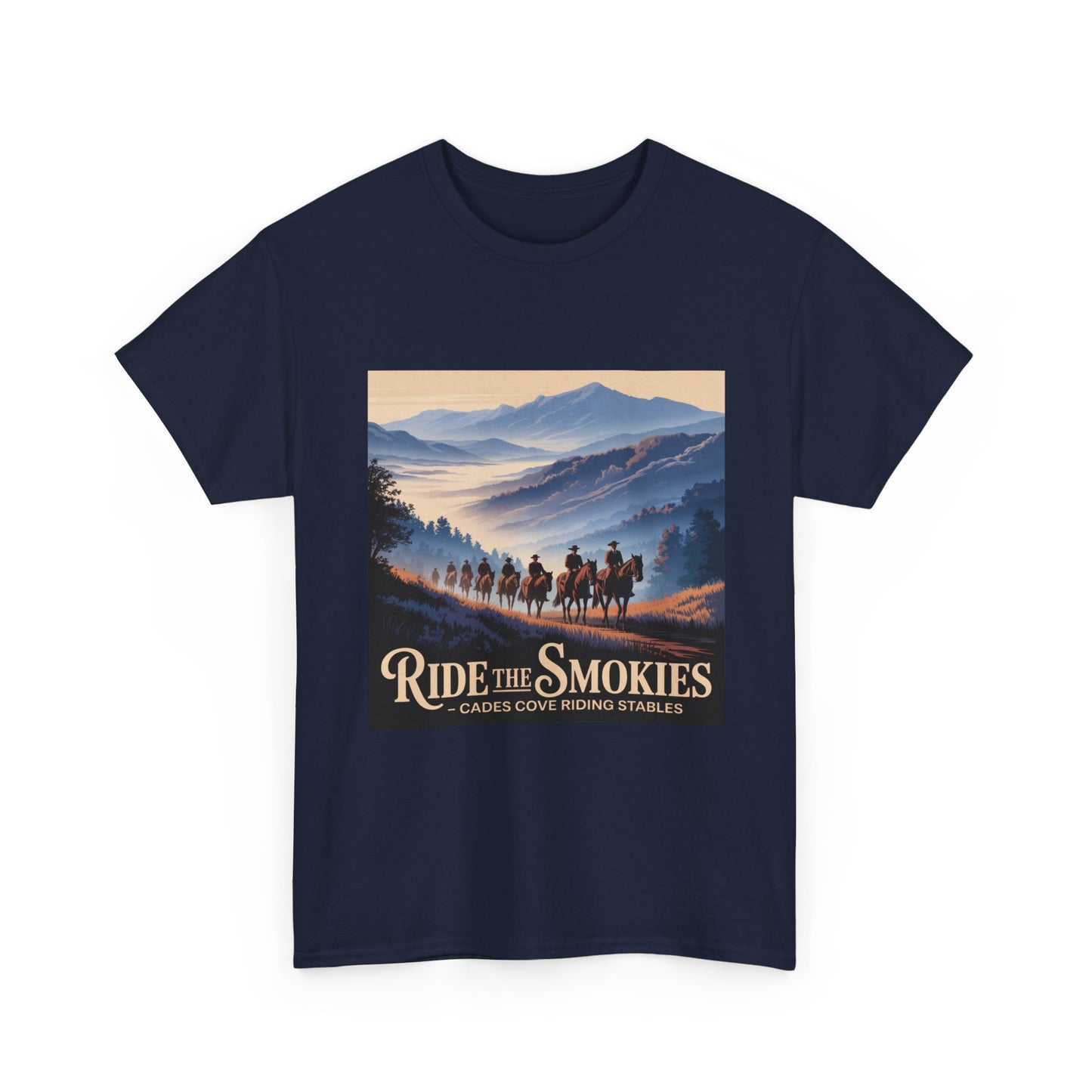 Ride the Smokies T-Shirt – Cades Cove Riding Stables Smoky Mountains Horseback Riding Tee