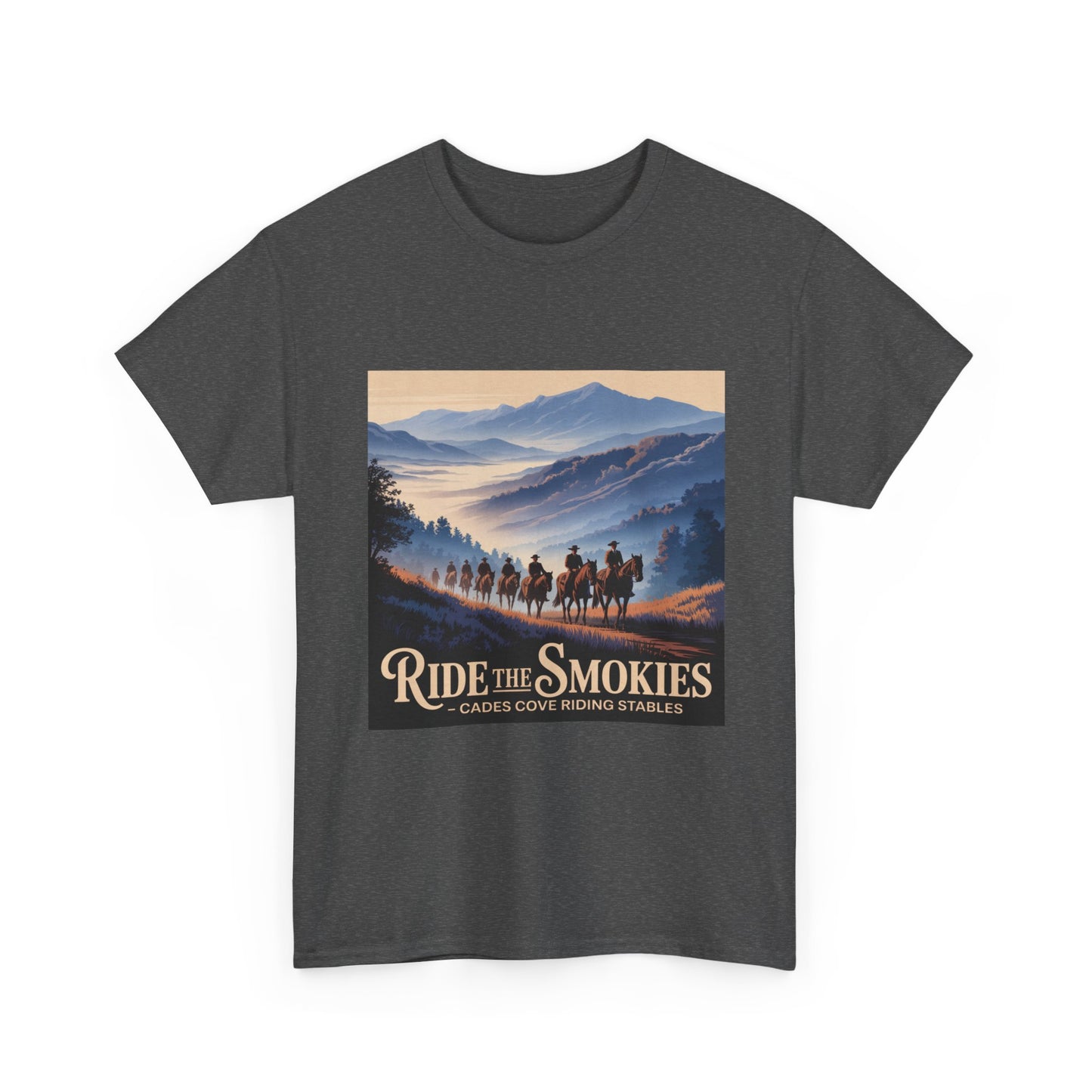 Ride the Smokies T-Shirt – Cades Cove Riding Stables Smoky Mountains Horseback Riding Tee