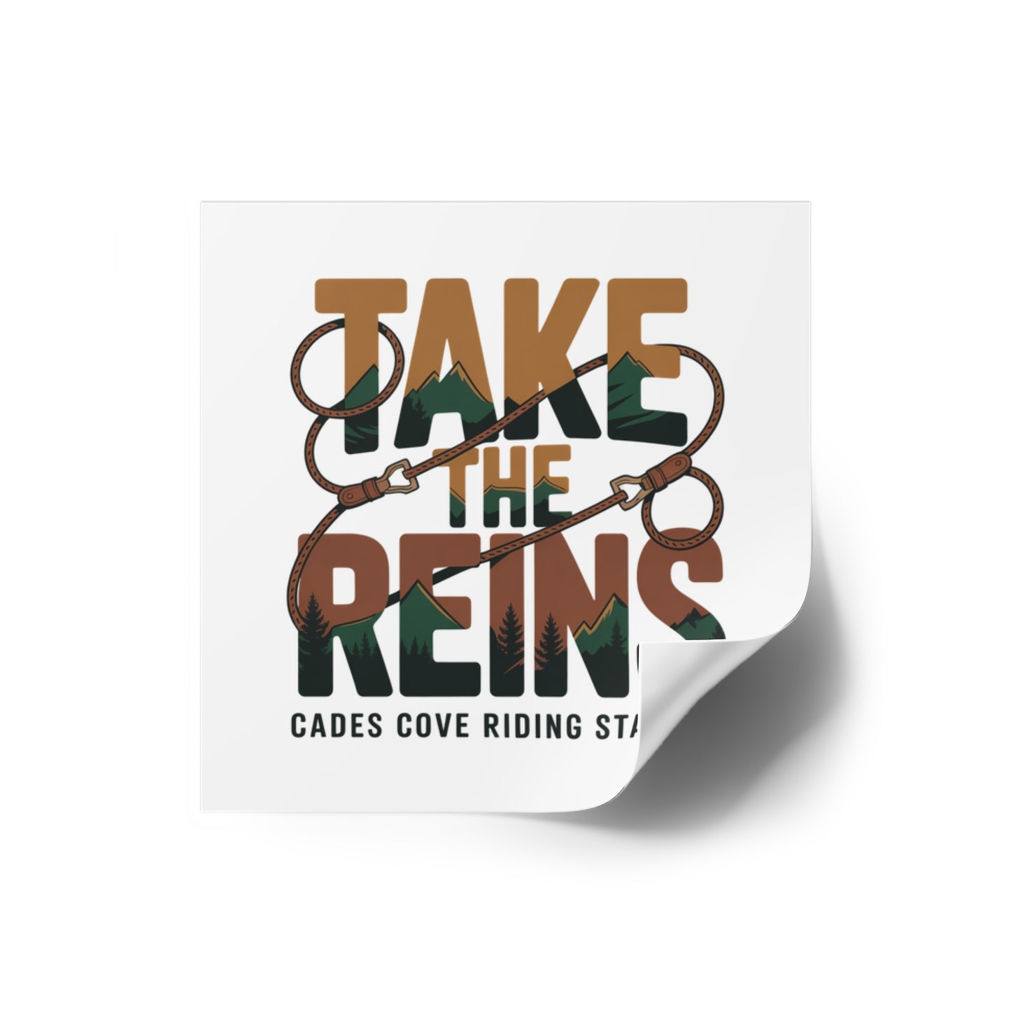Take the Reins Sticker – Cades Cove Riding Stables Smoky Mountains Western Decal