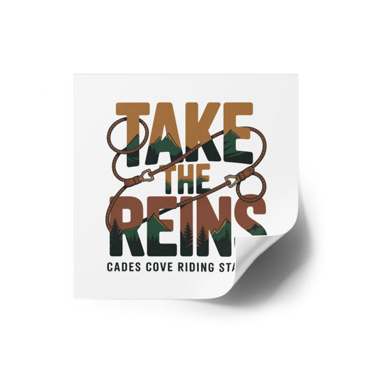 Take the Reins Sticker – Cades Cove Riding Stables Smoky Mountains Western Decal
