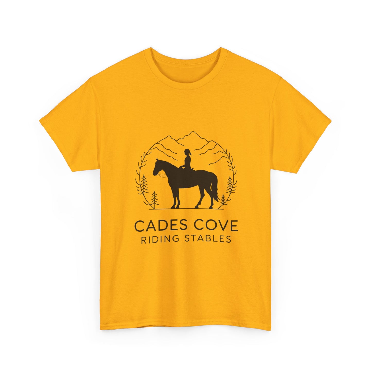 Cades Cove Riding Stables Minimalist T-Shirt – Smoky Mountains Horseback Silhouette Tee