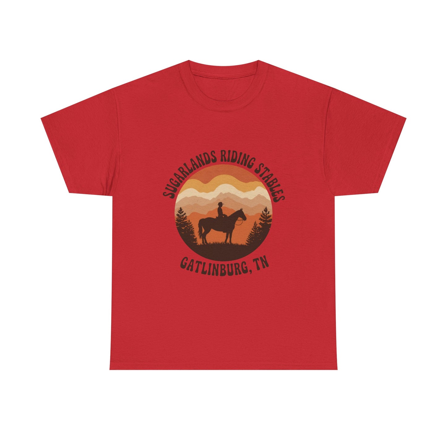 Sugarlands Riding Stables T-Shirt – Gatlinburg Tennessee Sunset Smoky Mountains Tee
