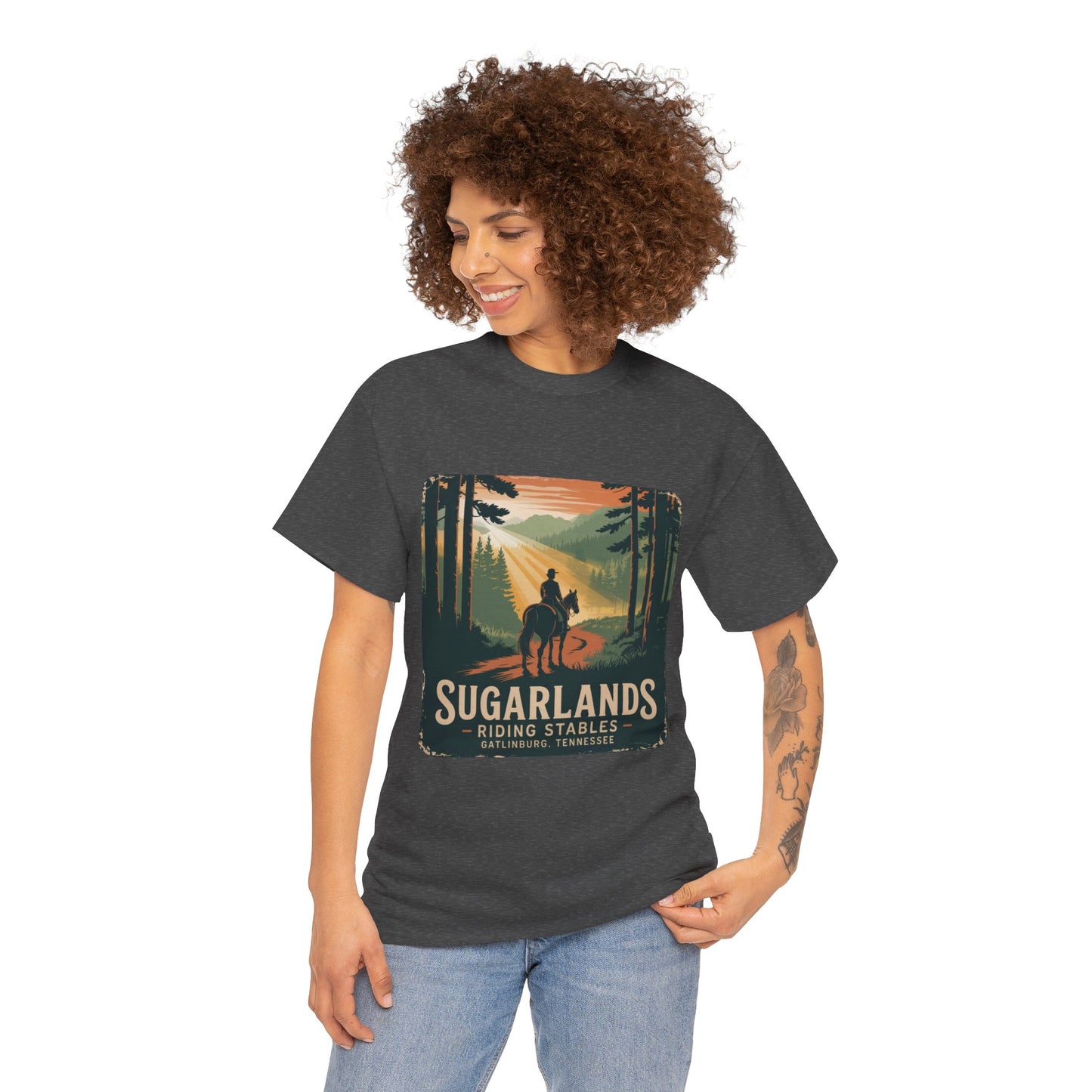 Sugarlands Riding Stables T-Shirt – Gatlinburg Tennessee Scenic Smoky Mountains Trail Tee