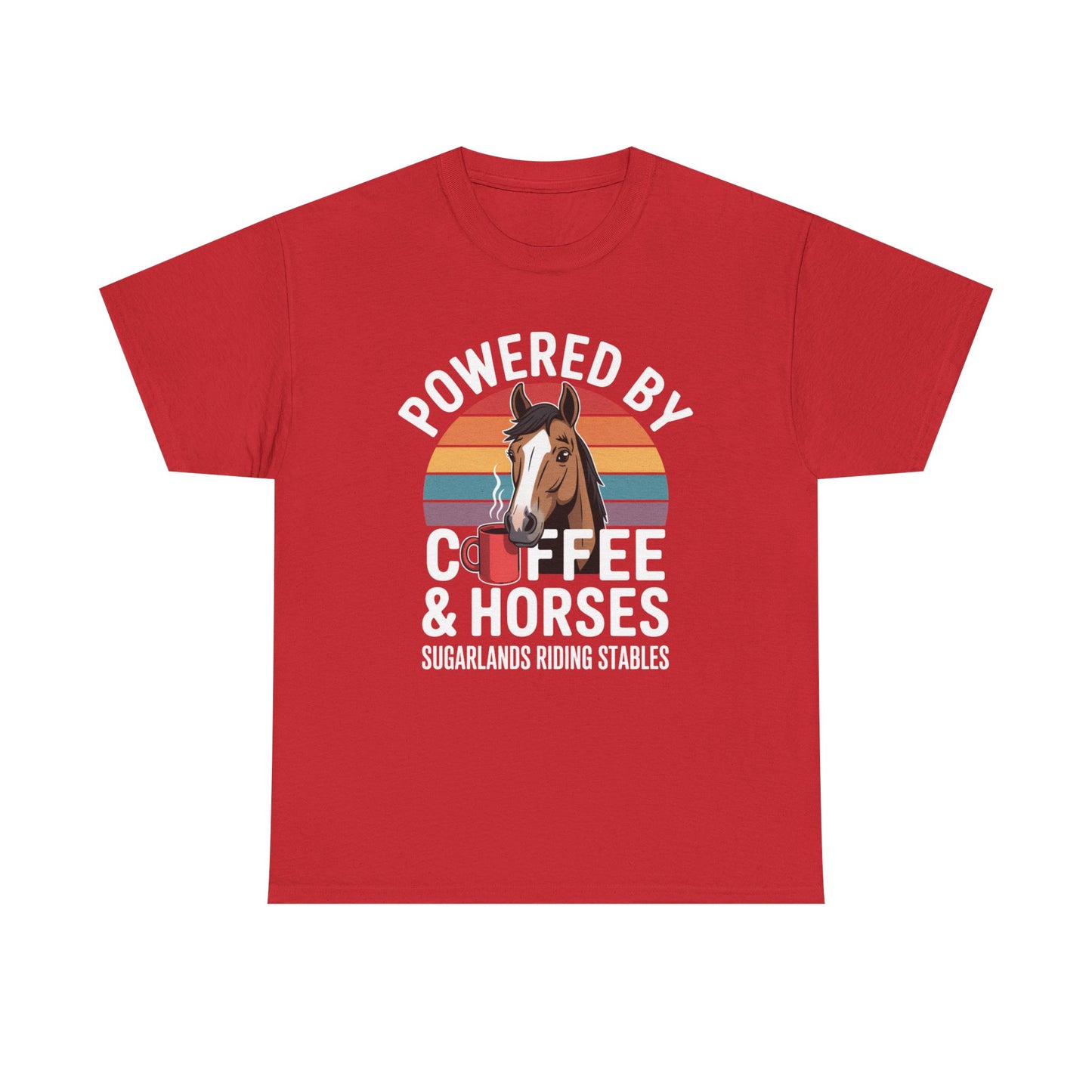Powered by Coffee & Horses T-Shirt — Horse Mom Equestrian Riding Tee