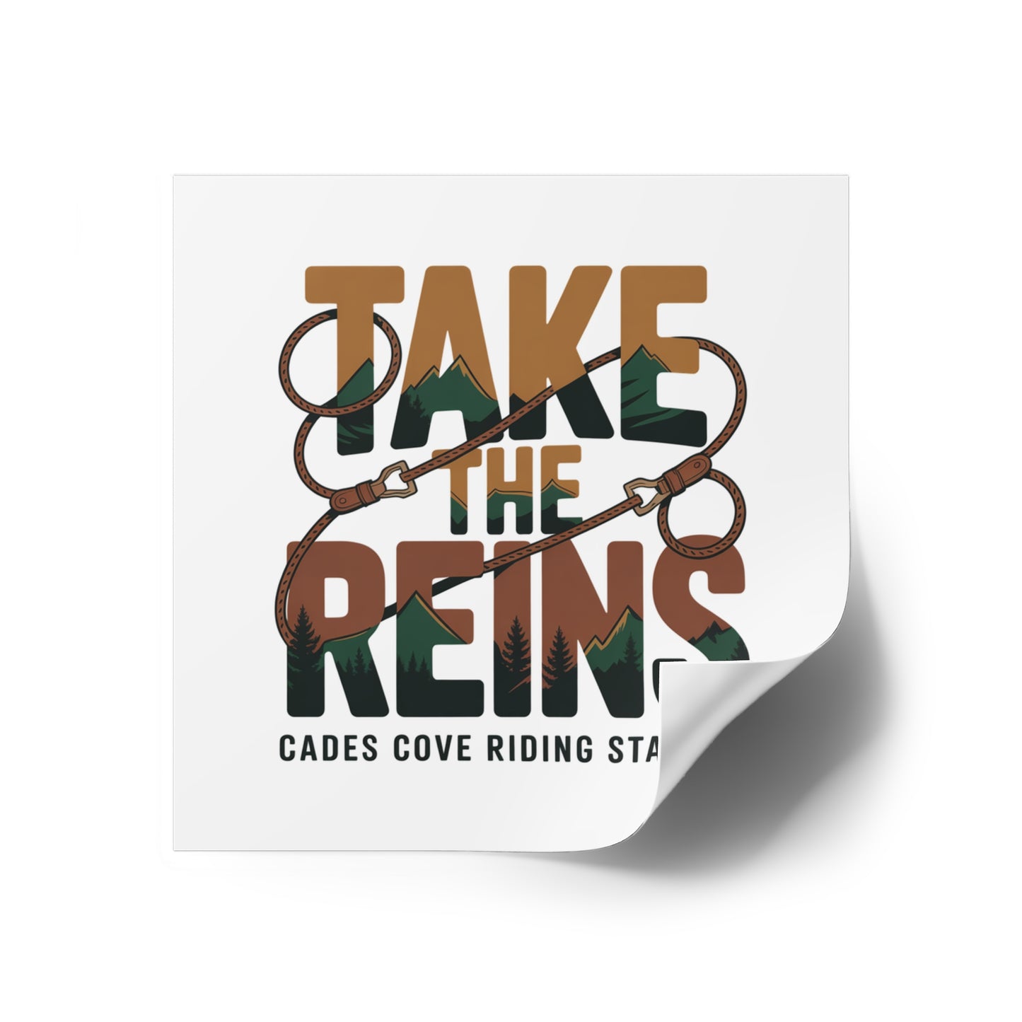 Take the Reins Sticker – Cades Cove Riding Stables Smoky Mountains Western Decal
