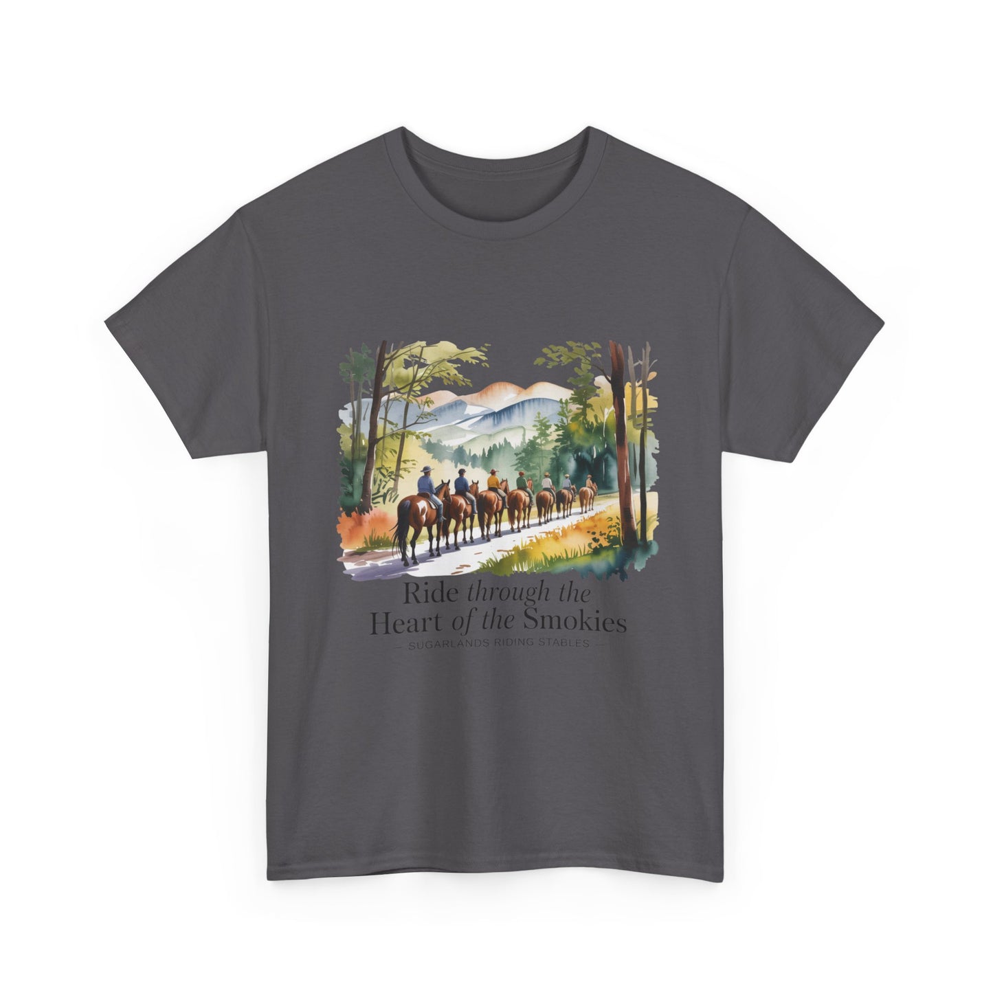 Ride Through the Heart of the Smokies T-Shirt – Sugarlands Riding Stables Gatlinburg TN Tee