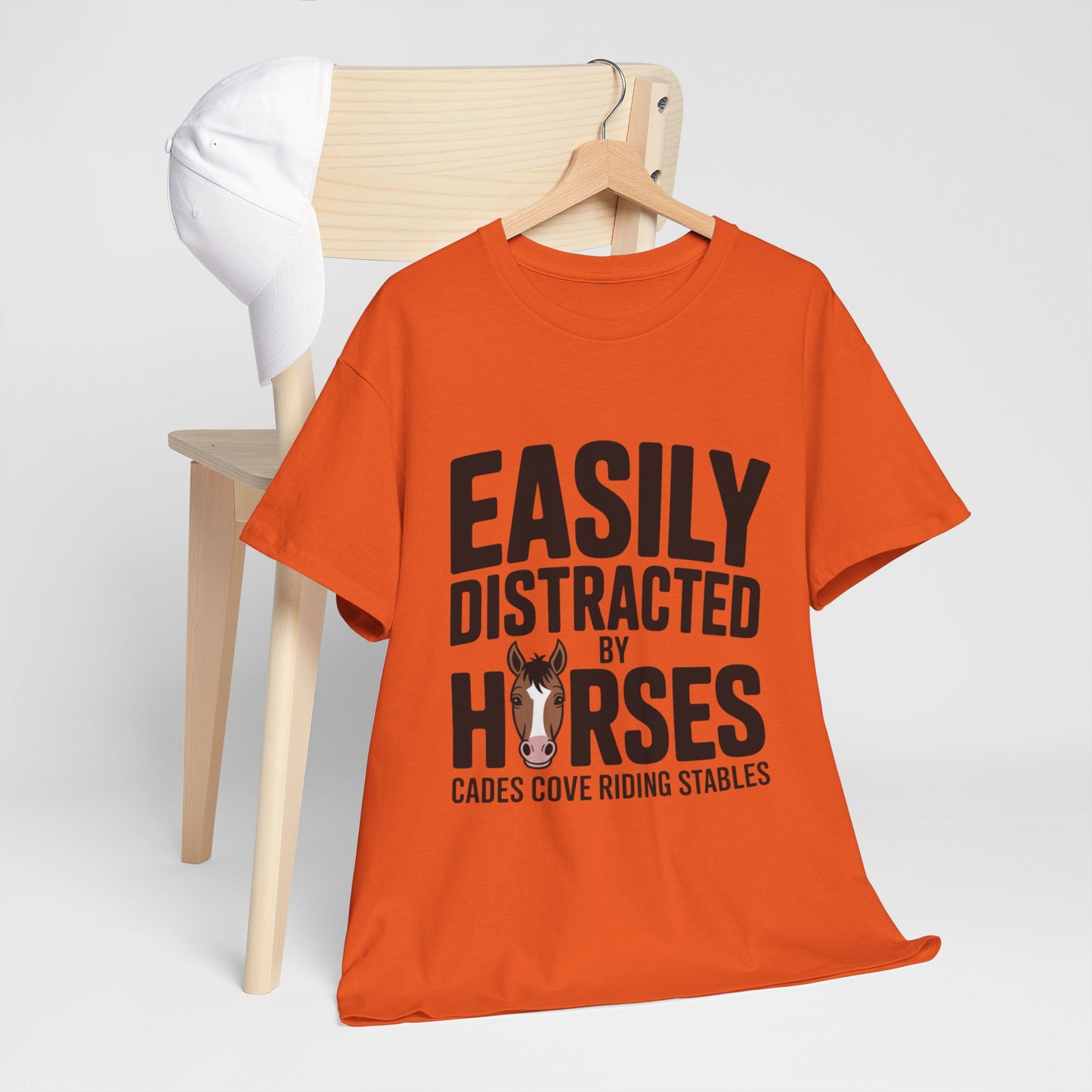 Easily Distracted by Horses T-Shirt – Funny Horse Lover Tee | Cades Cove Riding Stables