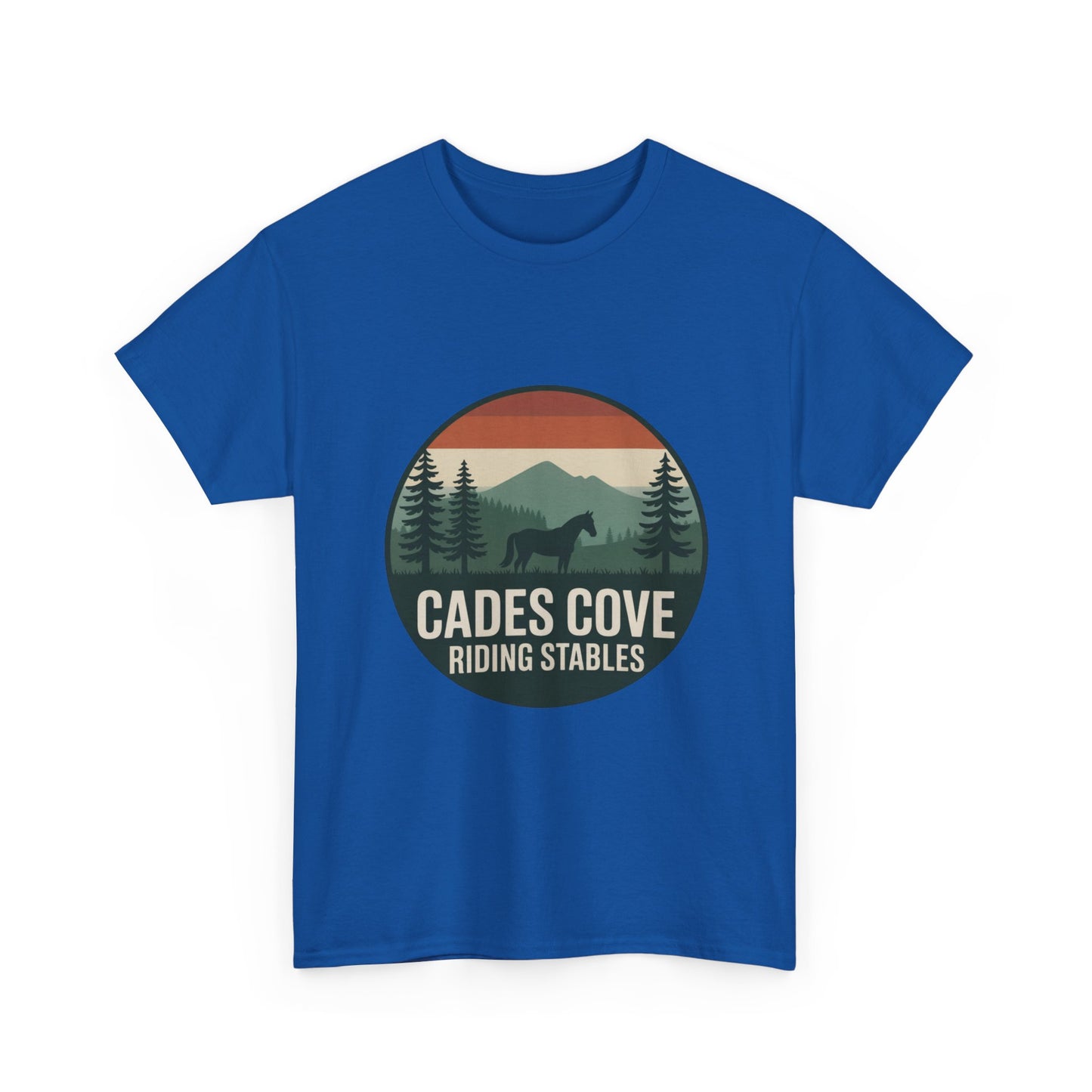 Cades Cove Riding Stables Horse Mountain T-Shirt – Adult Smoky Mountains Nature Tee