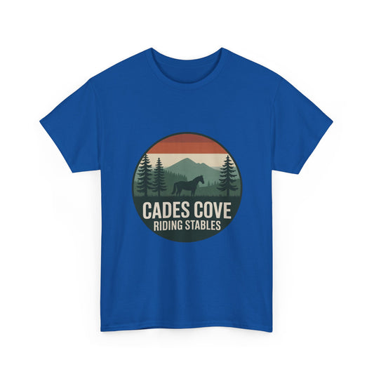 Cades Cove Riding Stables Horse Mountain T-Shirt – Adult Smoky Mountains Nature Tee