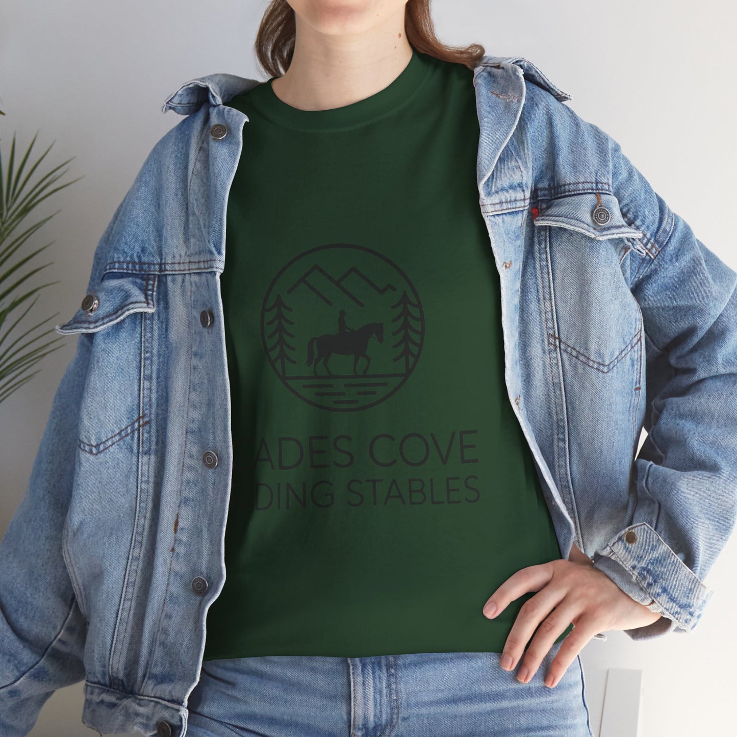 Cades Cove Riding Stables Circle Emblem T-Shirt – Smoky Mountains Western Trail Ride Tee