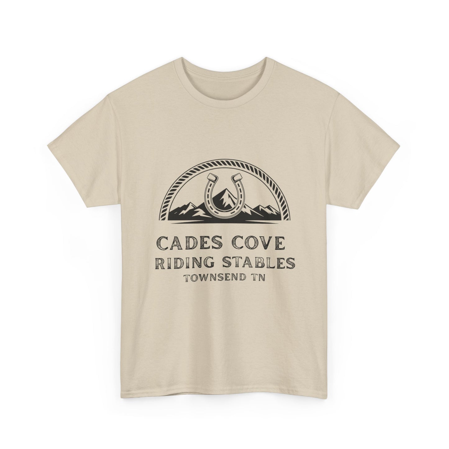 Cades Cove Riding Stables T-Shirt – Smoky Mountains Horseshoe Western Logo Tee