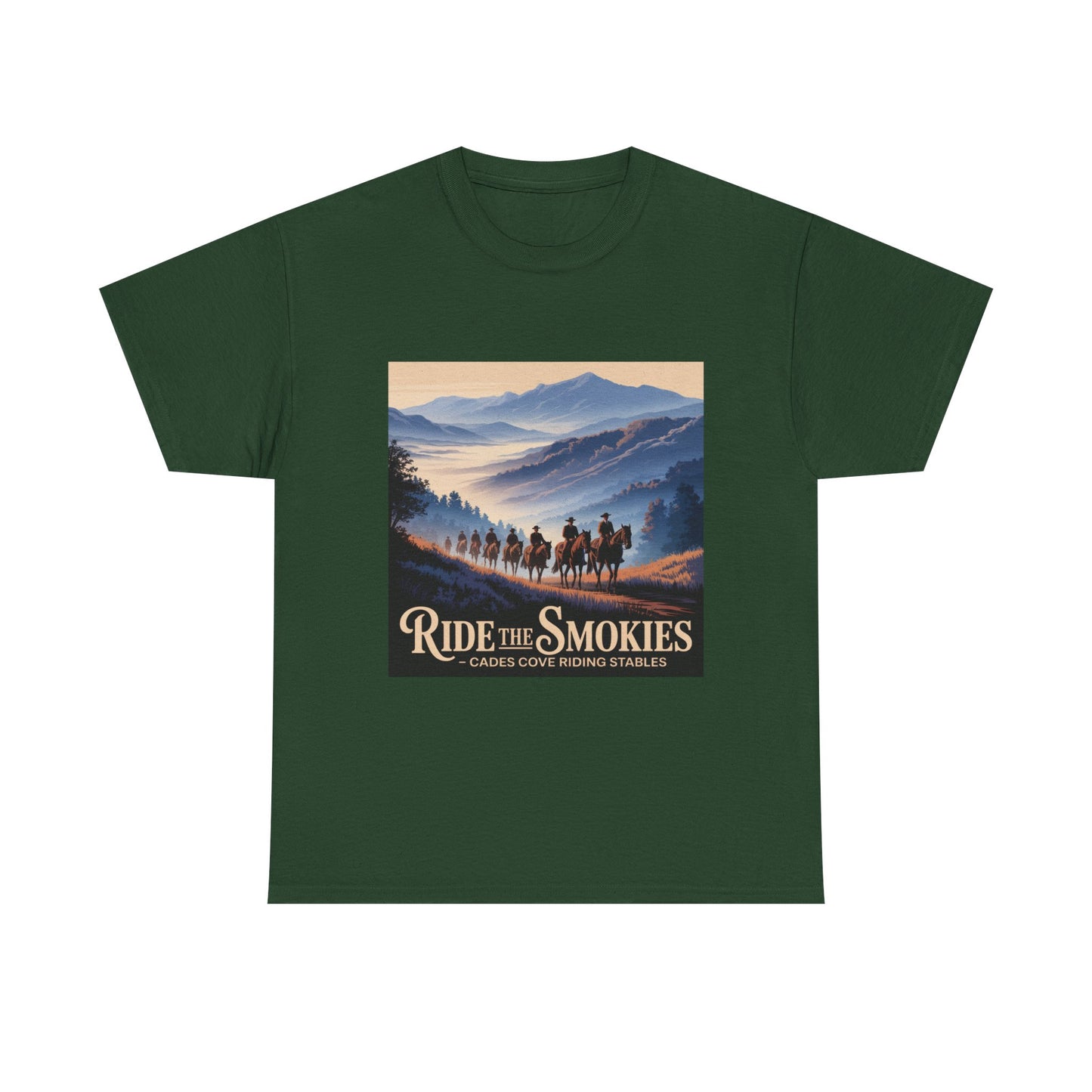 Ride the Smokies T-Shirt – Cades Cove Riding Stables Smoky Mountains Horseback Riding Tee