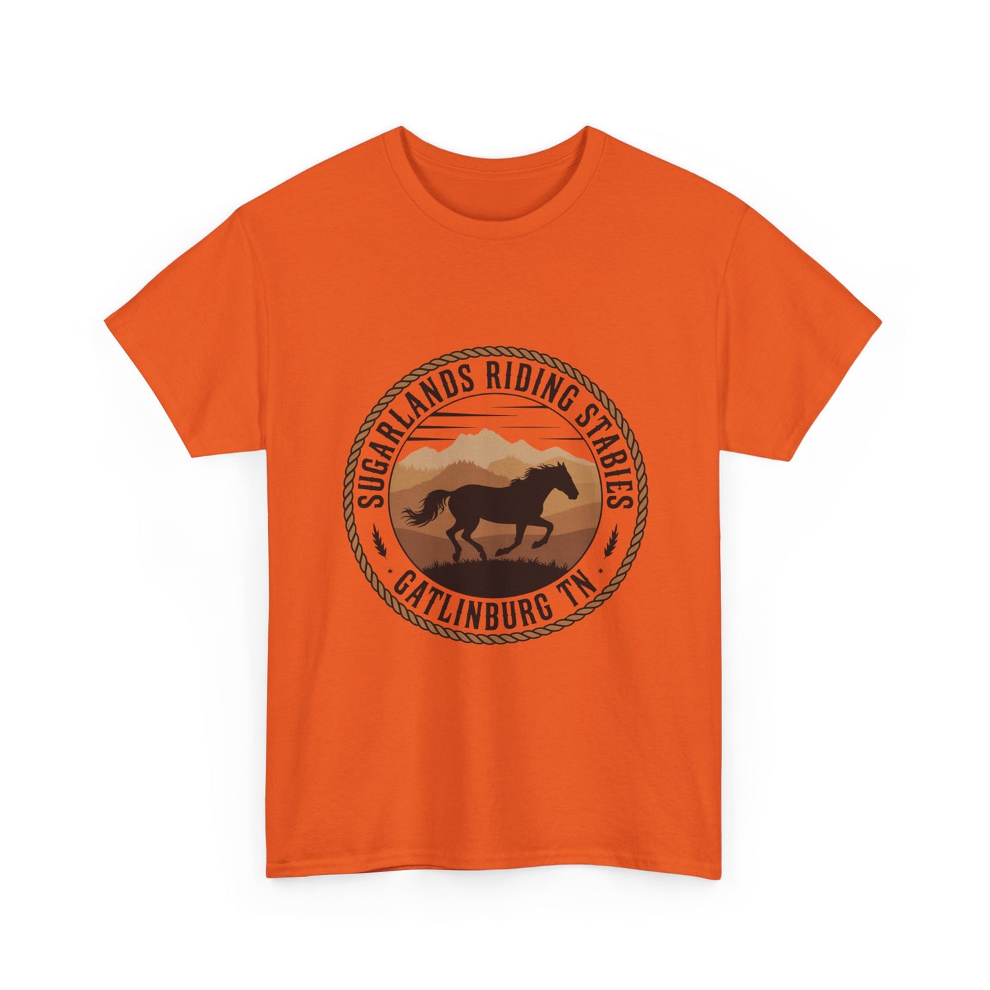 Sugarlands Riding Stables T-Shirt – Gatlinburg Tennessee Running Horse Western Emblem Tee