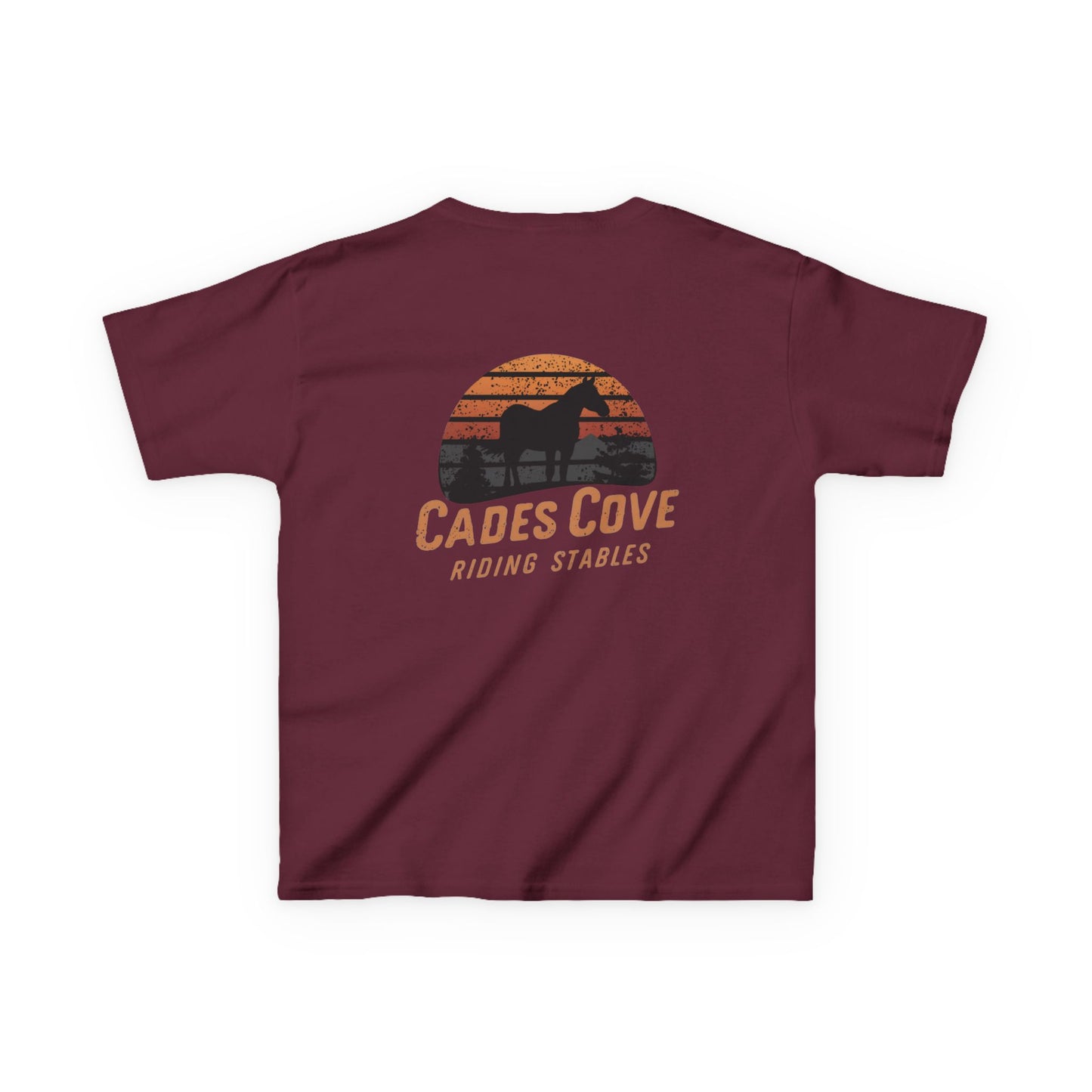 Cades Cove Riding Stables Retro Sunset Kids Heavy Cotton™ Tee