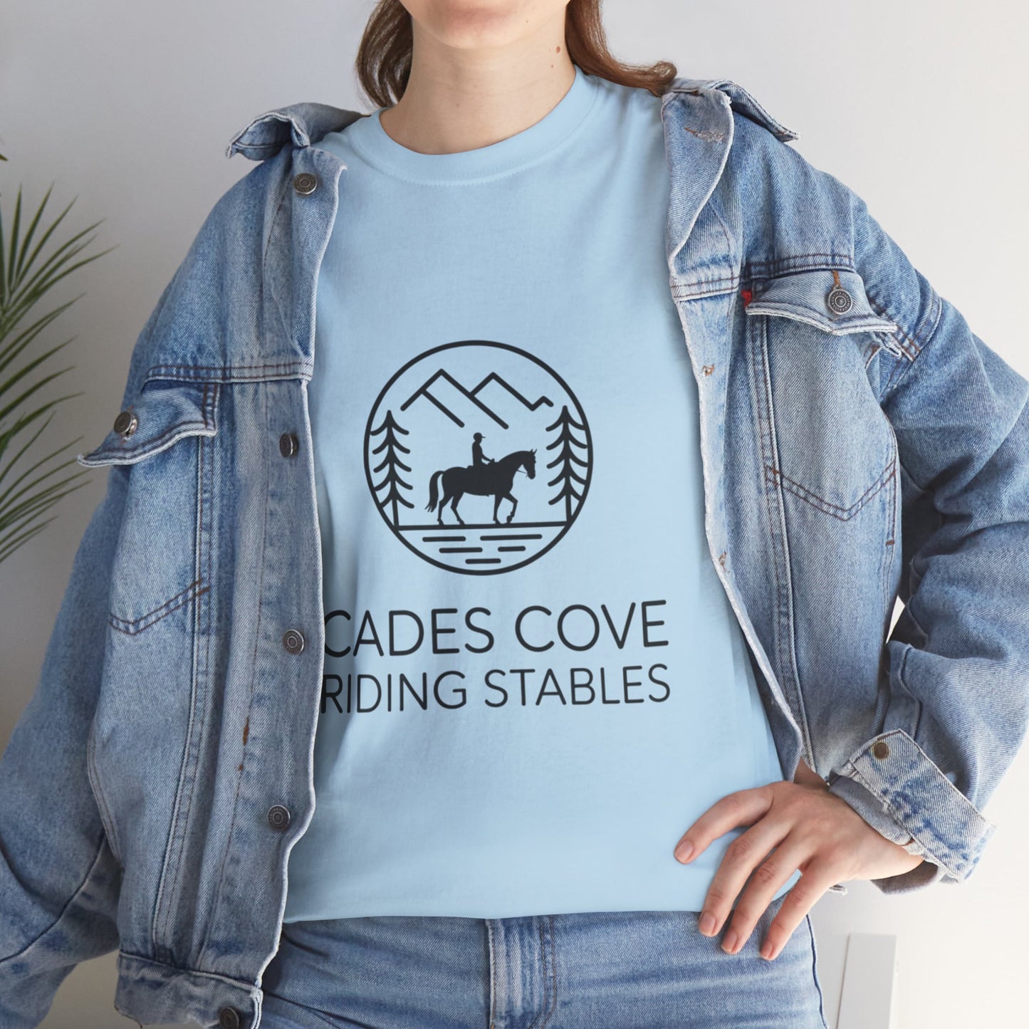Cades Cove Riding Stables Circle Emblem T-Shirt – Smoky Mountains Western Trail Ride Tee