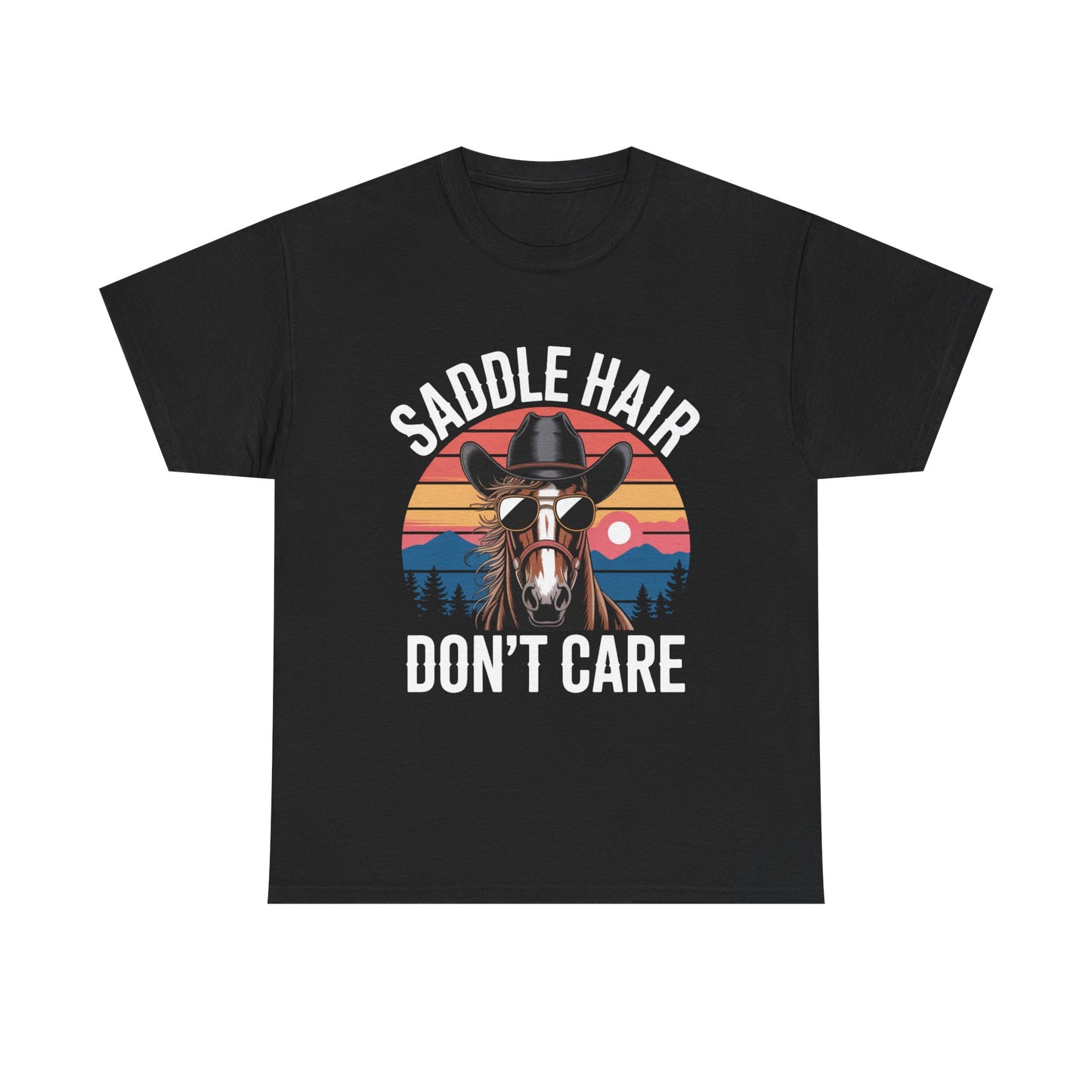Saddle Hair Don't Care Horse Shirt – Funny Western Horse Lover Tee