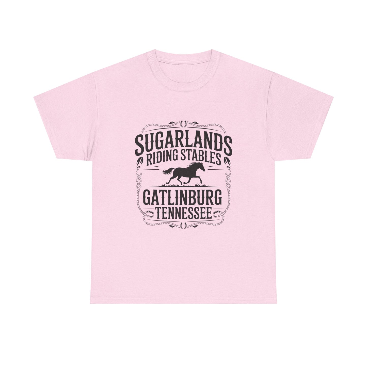 Sugarlands Riding Stables T-Shirt – Gatlinburg Tennessee Horseshoe Western Logo Tee