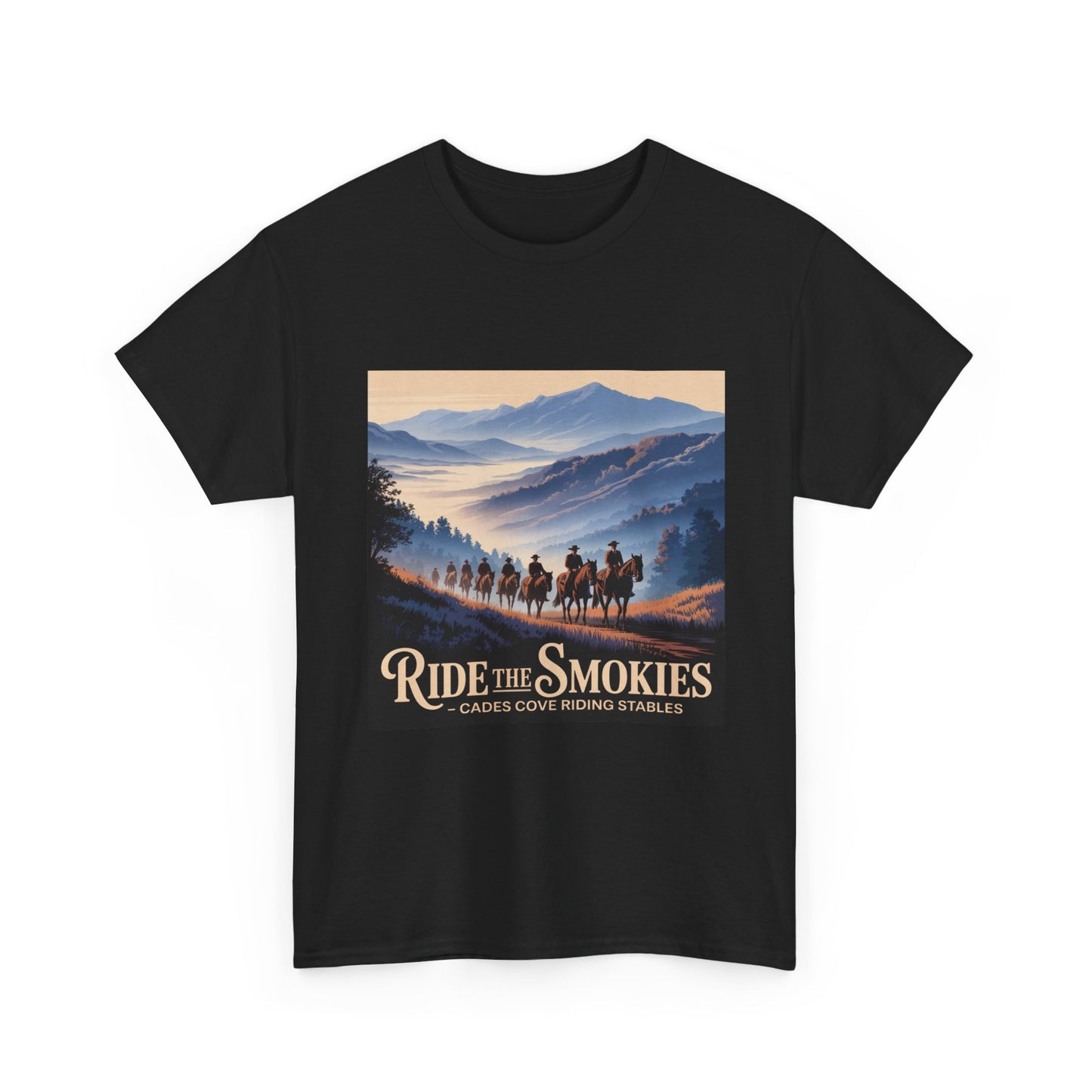 Ride the Smokies T-Shirt – Cades Cove Riding Stables Smoky Mountains Horseback Riding Tee