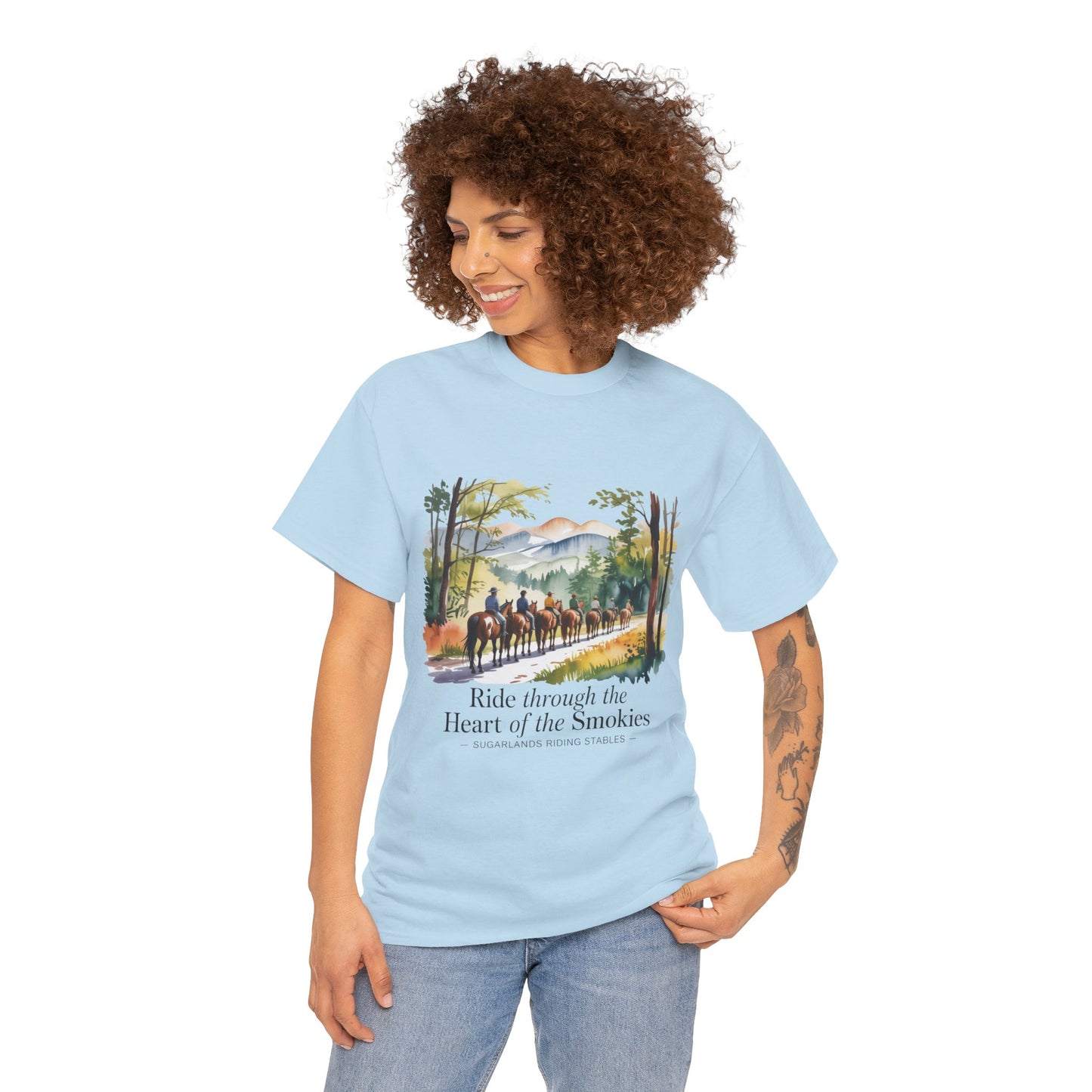 Ride Through the Heart of the Smokies T-Shirt – Sugarlands Riding Stables Gatlinburg TN Tee