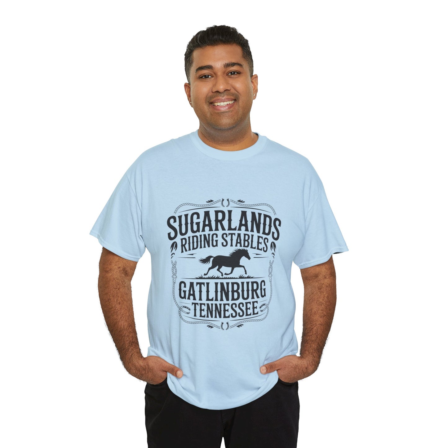 Sugarlands Riding Stables T-Shirt – Gatlinburg Tennessee Horseshoe Western Logo Tee