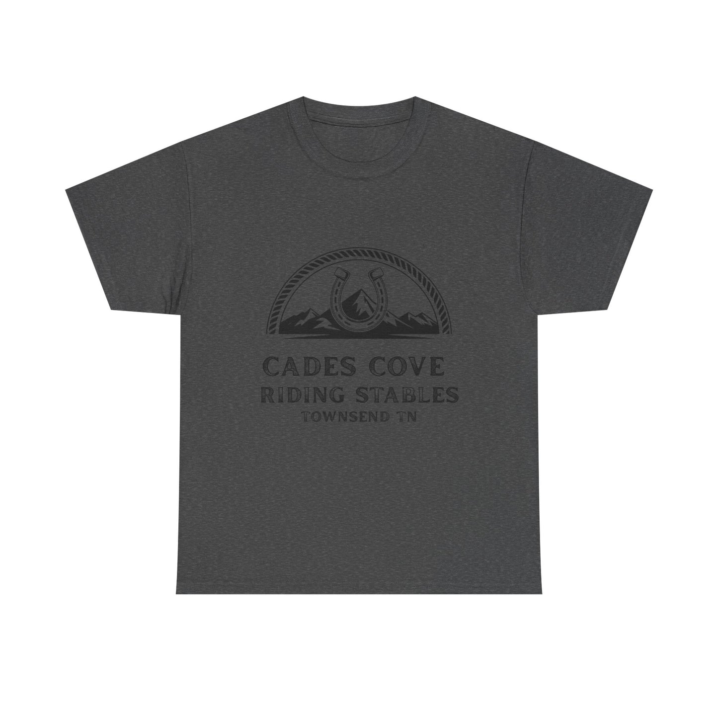 Cades Cove Riding Stables T-Shirt – Smoky Mountains Horseshoe Western Logo Tee