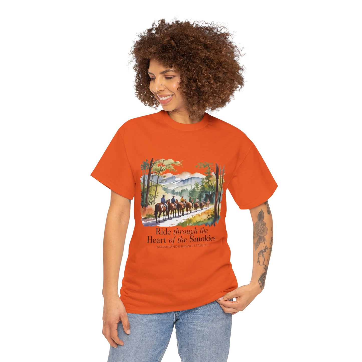 Ride Through the Heart of the Smokies T-Shirt – Sugarlands Riding Stables Gatlinburg TN Tee