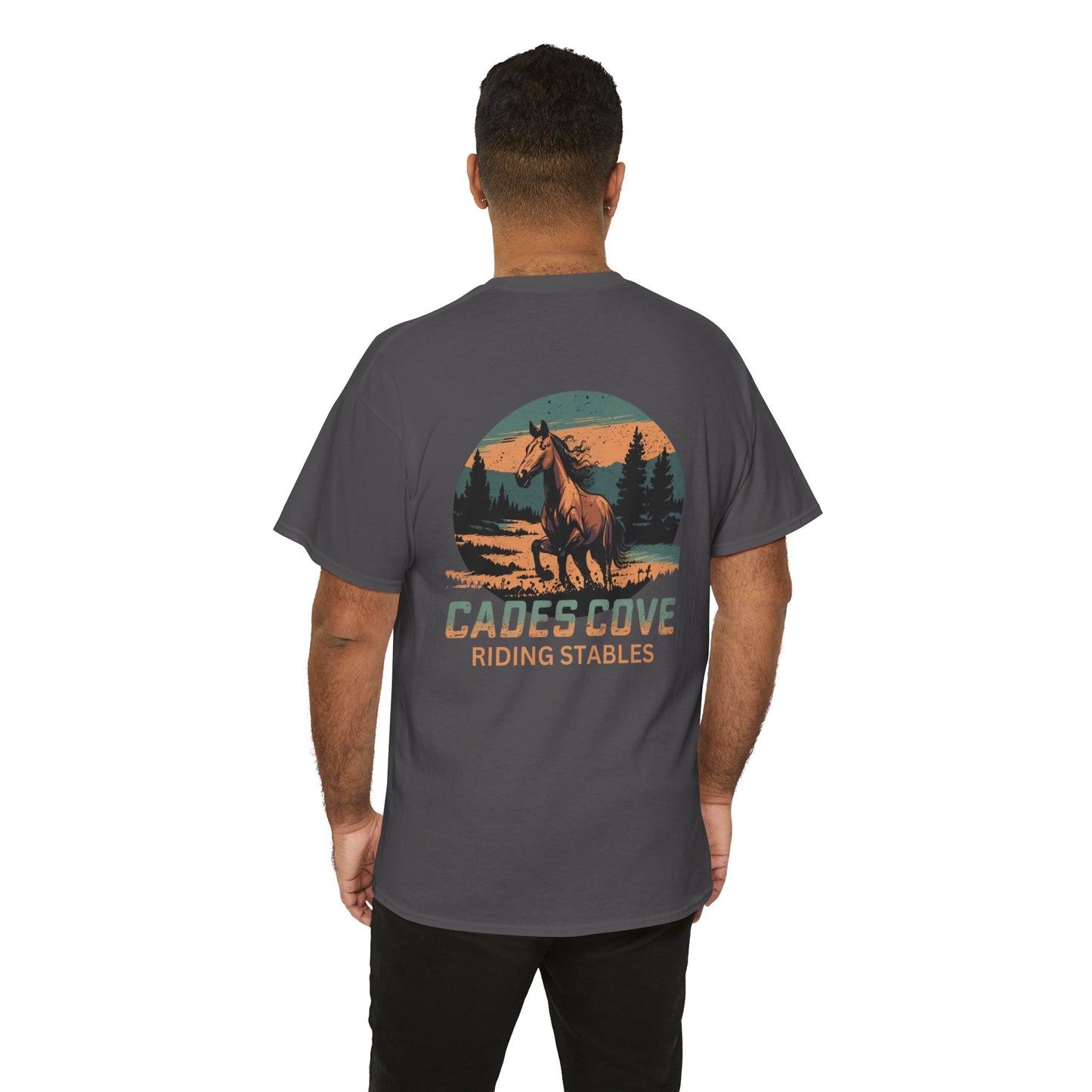 Cades Cove Riding Stables River Horse Unisex Heavy Cotton Tee